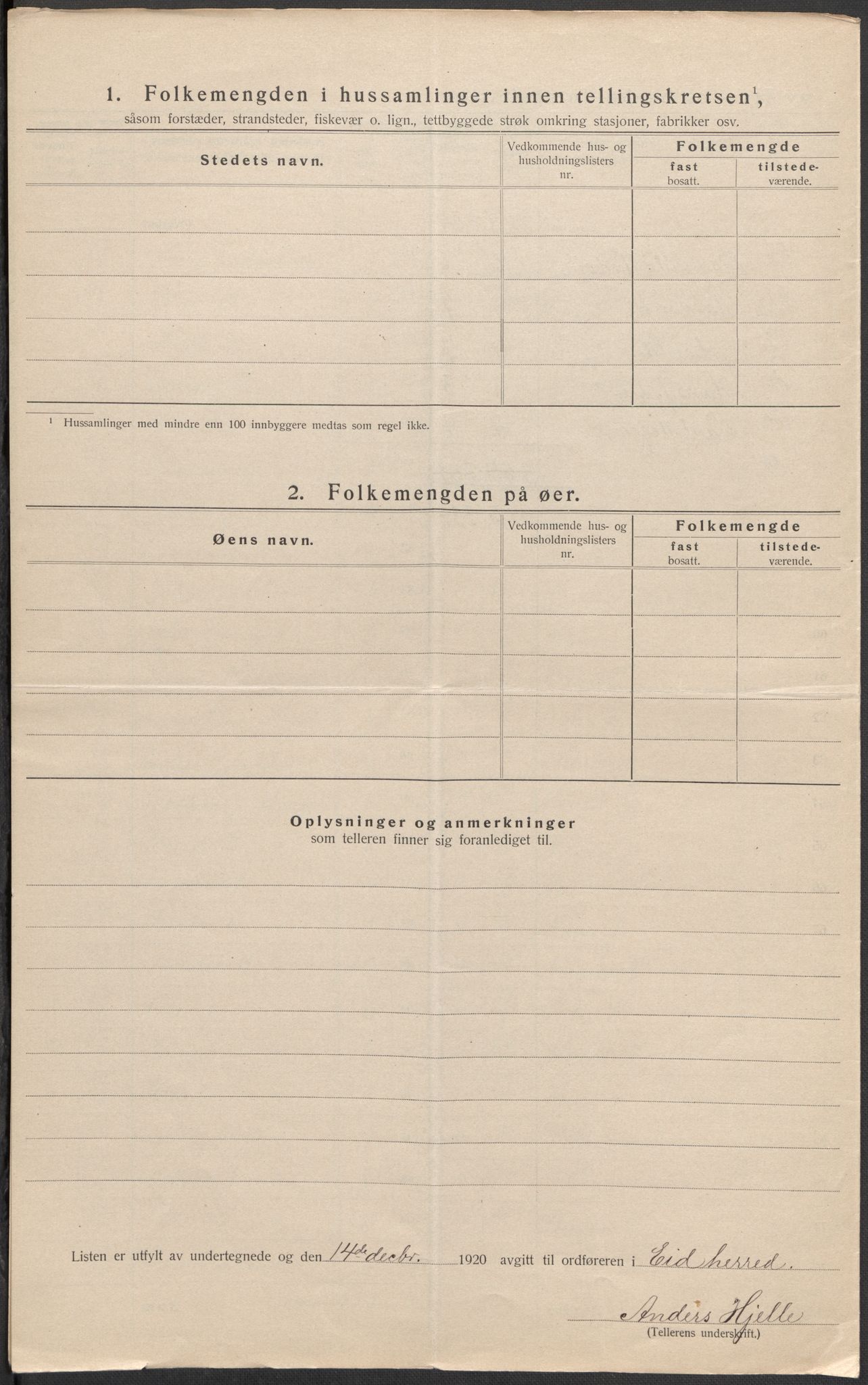 SAB, 1920 census for Eid, 1920, p. 41