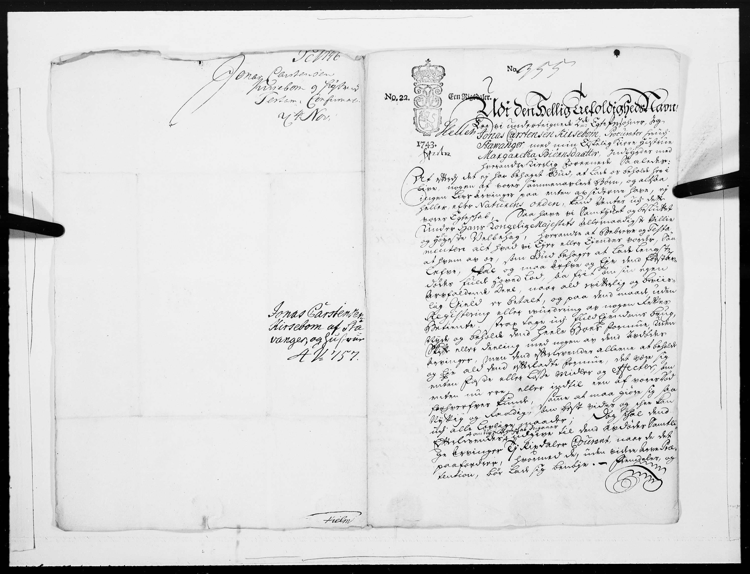 Danske Kanselli 1572-1799, RA/EA-3023/F/Fc/Fcc/Fcca/L0145: Norske innlegg 1572-1799, 1746, p. 266