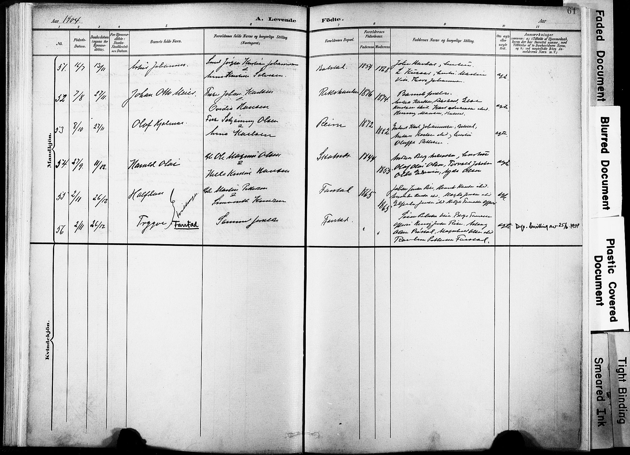Ministerialprotokoller, klokkerbøker og fødselsregistre - Nordland, AV/SAT-A-1459/881/L1151: Parish register (official) no. 881A04, 1899-1907, p. 61
