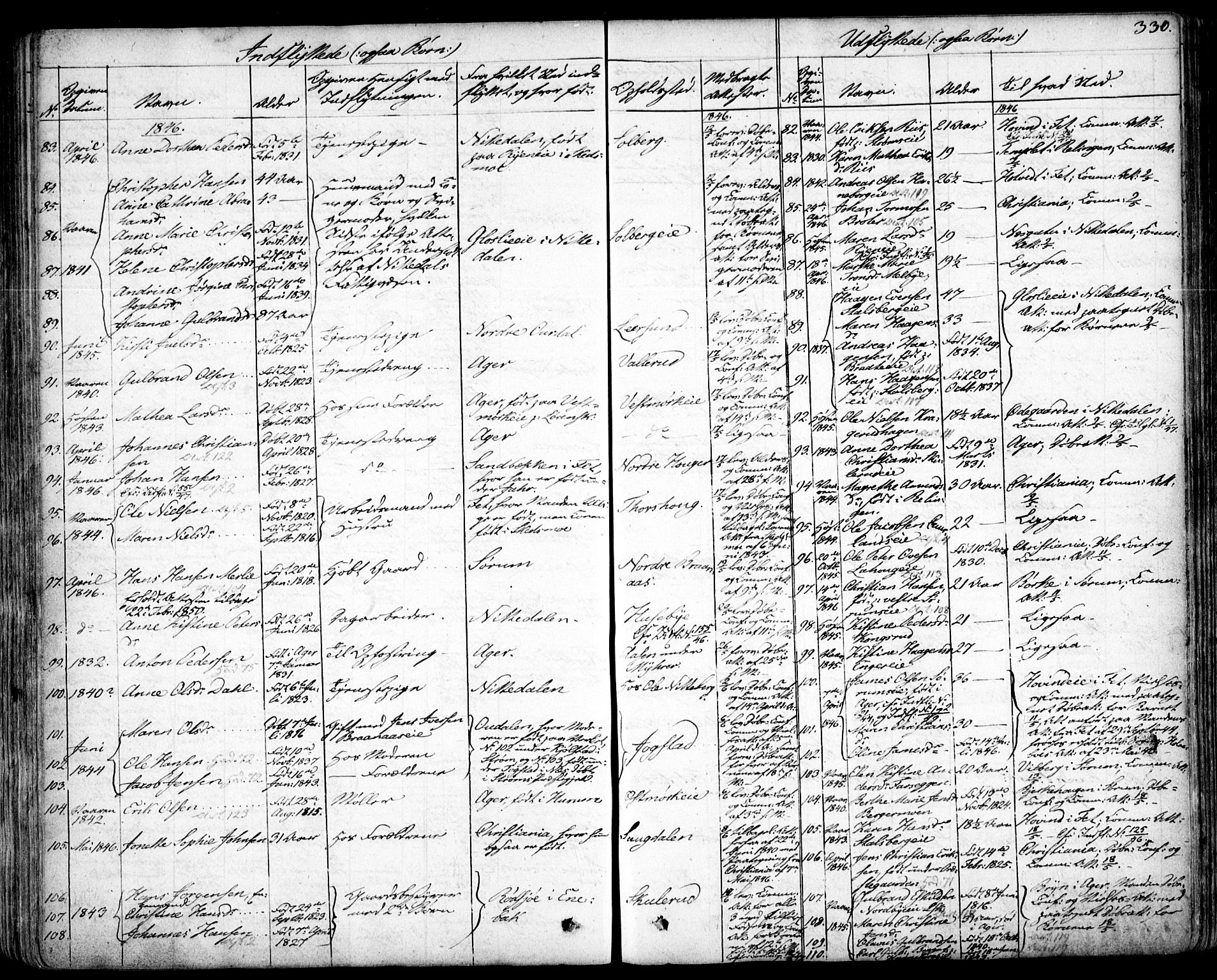 Skedsmo prestekontor Kirkebøker, AV/SAO-A-10033a/F/Fa/L0009: Parish register (official) no. I 9, 1830-1853, p. 330