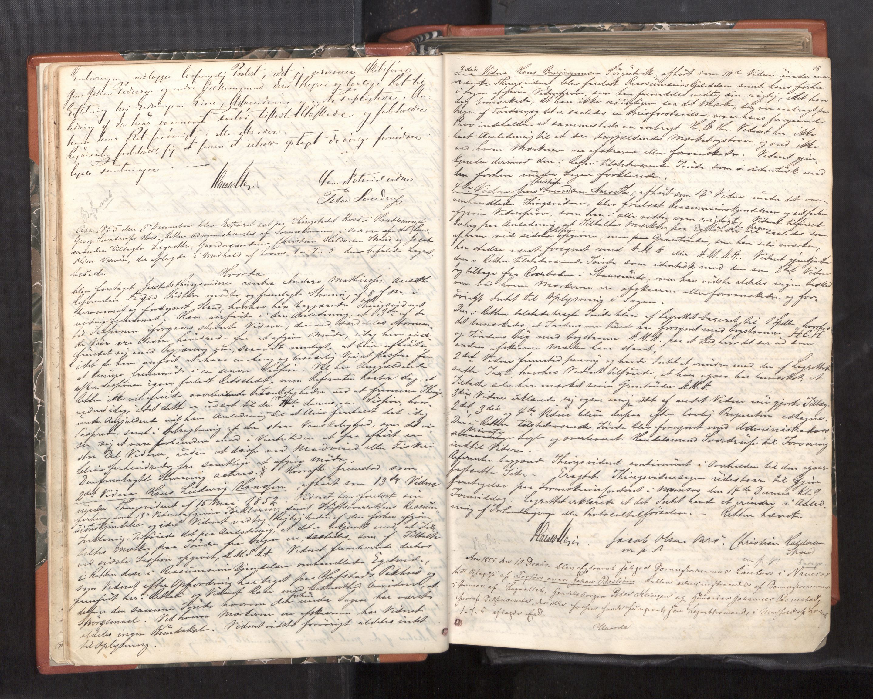 Namdal sorenskriveri, AV/SAT-A-4133/1/1/1B/L0012: Ekstrarettsprotokoll nr. 10, 1855-1861, p. 17b-18a
