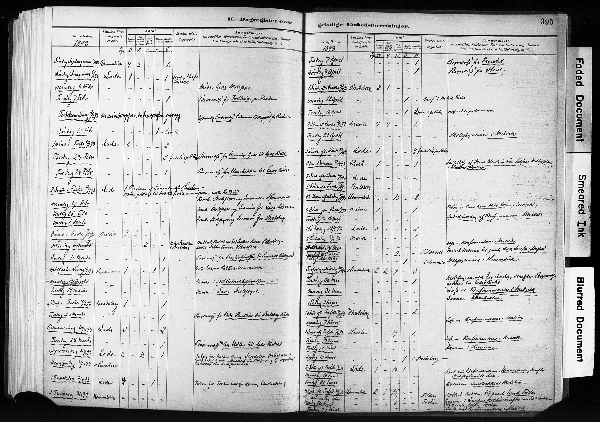 Ministerialprotokoller, klokkerbøker og fødselsregistre - Sør-Trøndelag, SAT/A-1456/606/L0300: Parish register (official) no. 606A15, 1886-1893, p. 395
