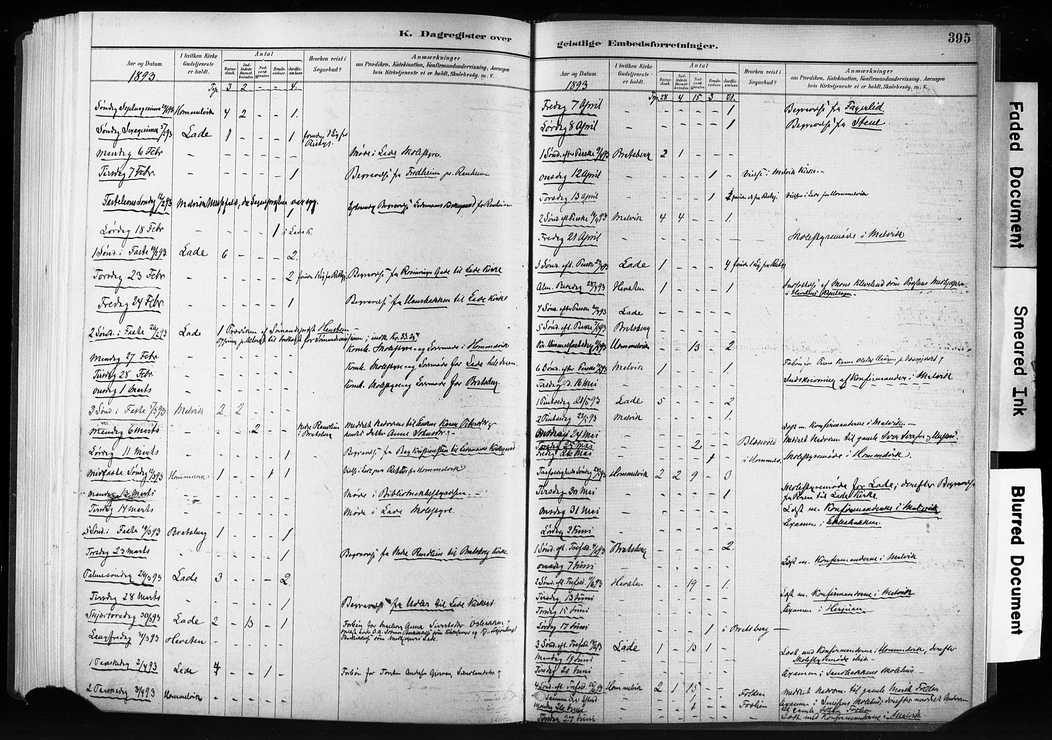 Ministerialprotokoller, klokkerbøker og fødselsregistre - Sør-Trøndelag, AV/SAT-A-1456/606/L0300: Parish register (official) no. 606A15, 1886-1893, p. 395