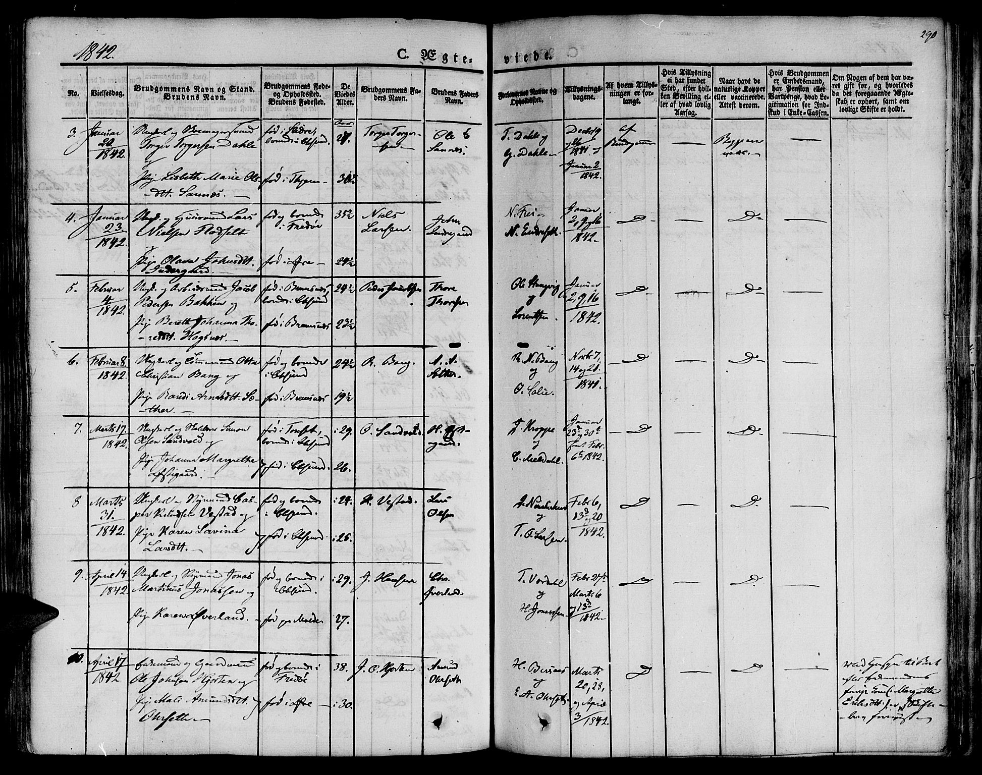 Ministerialprotokoller, klokkerbøker og fødselsregistre - Møre og Romsdal, AV/SAT-A-1454/572/L0843: Parish register (official) no. 572A06, 1832-1842, p. 290