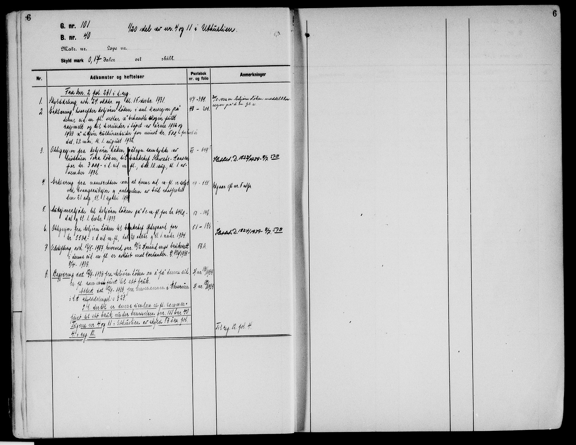 Sør-Østerdal sorenskriveri, SAH/TING-018/H/Ha/Haa/L0029: Mortgage register no. 11, 1922-1954, p. 6