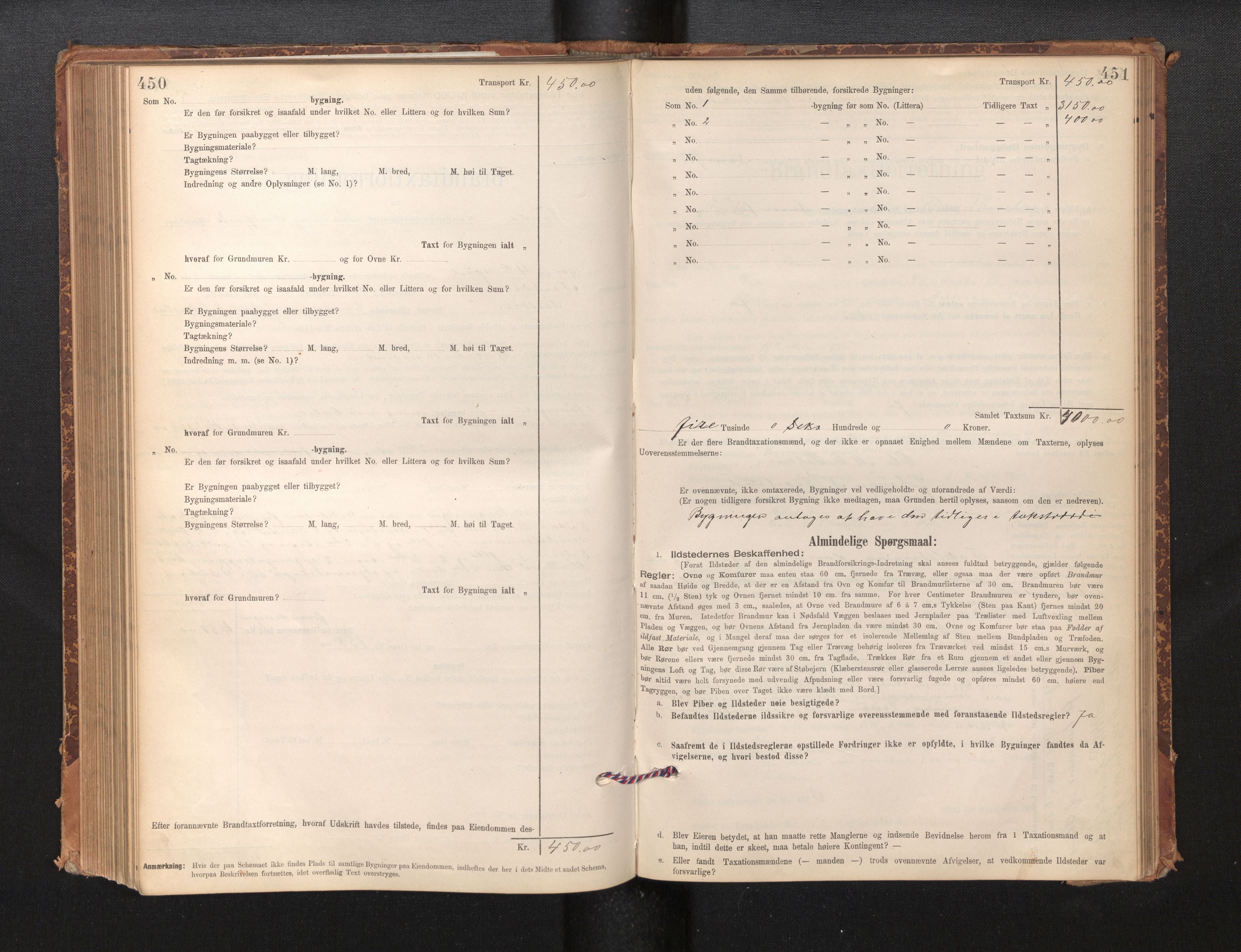 Lensmannen i Førde, SAB/A-27401/0012/L0008: Branntakstprotokoll, skjematakst, 1895-1922, p. 450-451
