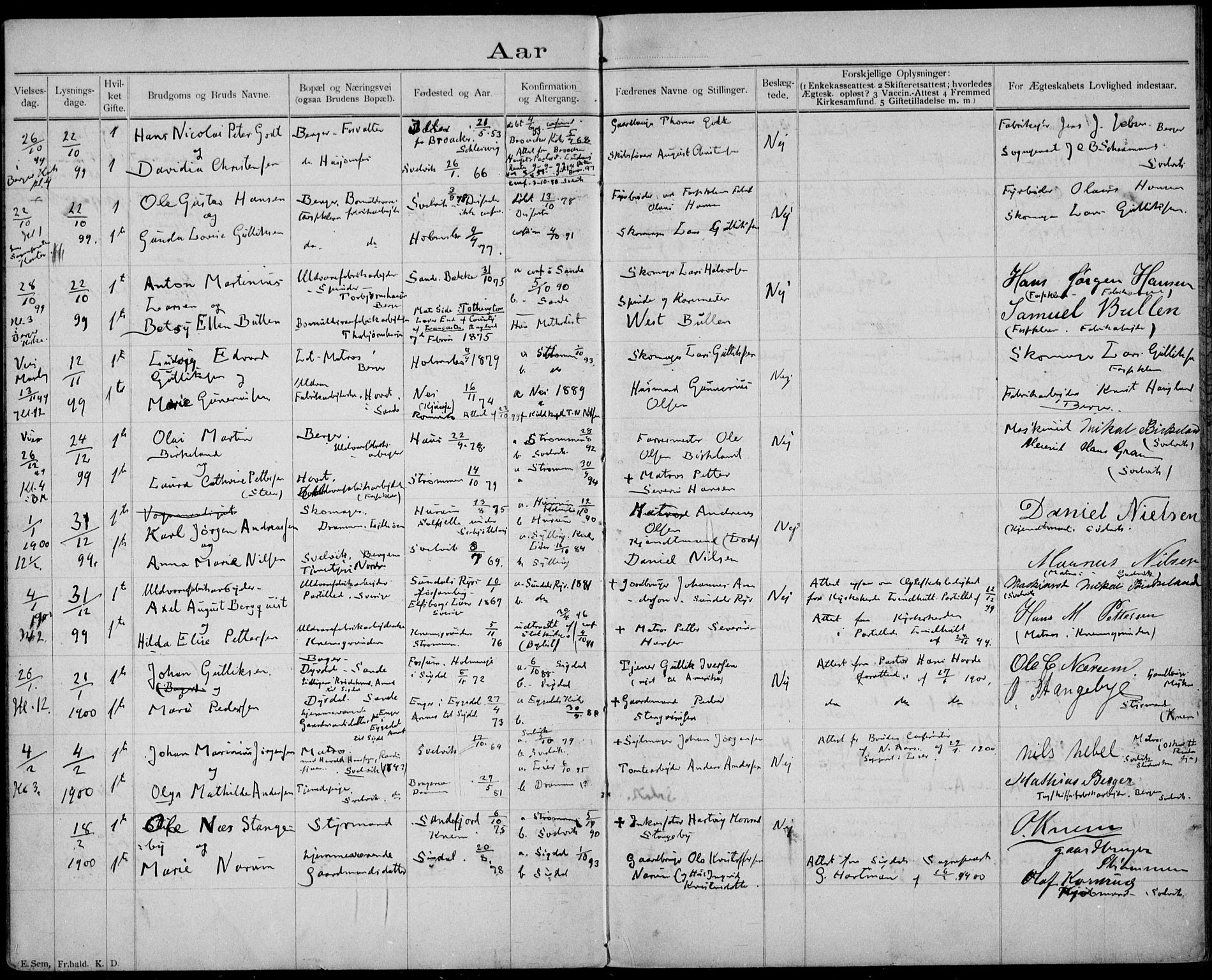 Strømm kirkebøker, AV/SAKO-A-322/H/Ha/L0002: Banns register no. 2, 1897-1919