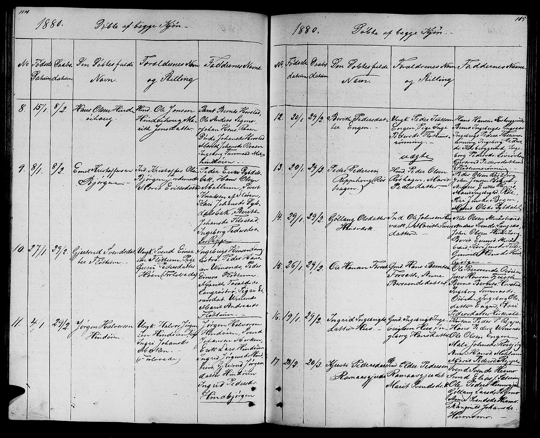 Ministerialprotokoller, klokkerbøker og fødselsregistre - Sør-Trøndelag, SAT/A-1456/688/L1027: Parish register (copy) no. 688C02, 1861-1889, p. 114-115