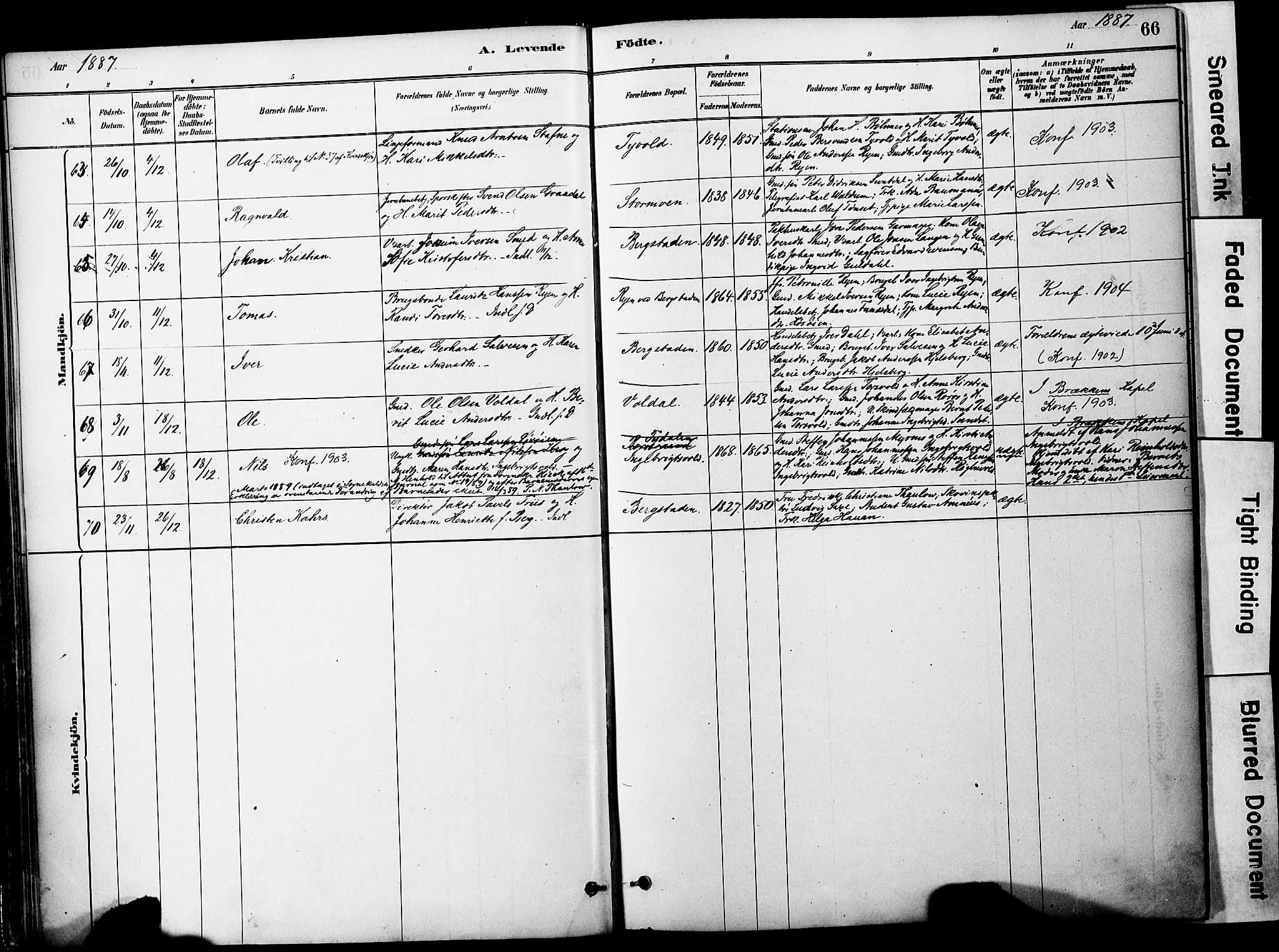 Ministerialprotokoller, klokkerbøker og fødselsregistre - Sør-Trøndelag, AV/SAT-A-1456/681/L0933: Parish register (official) no. 681A11, 1879-1890, p. 66