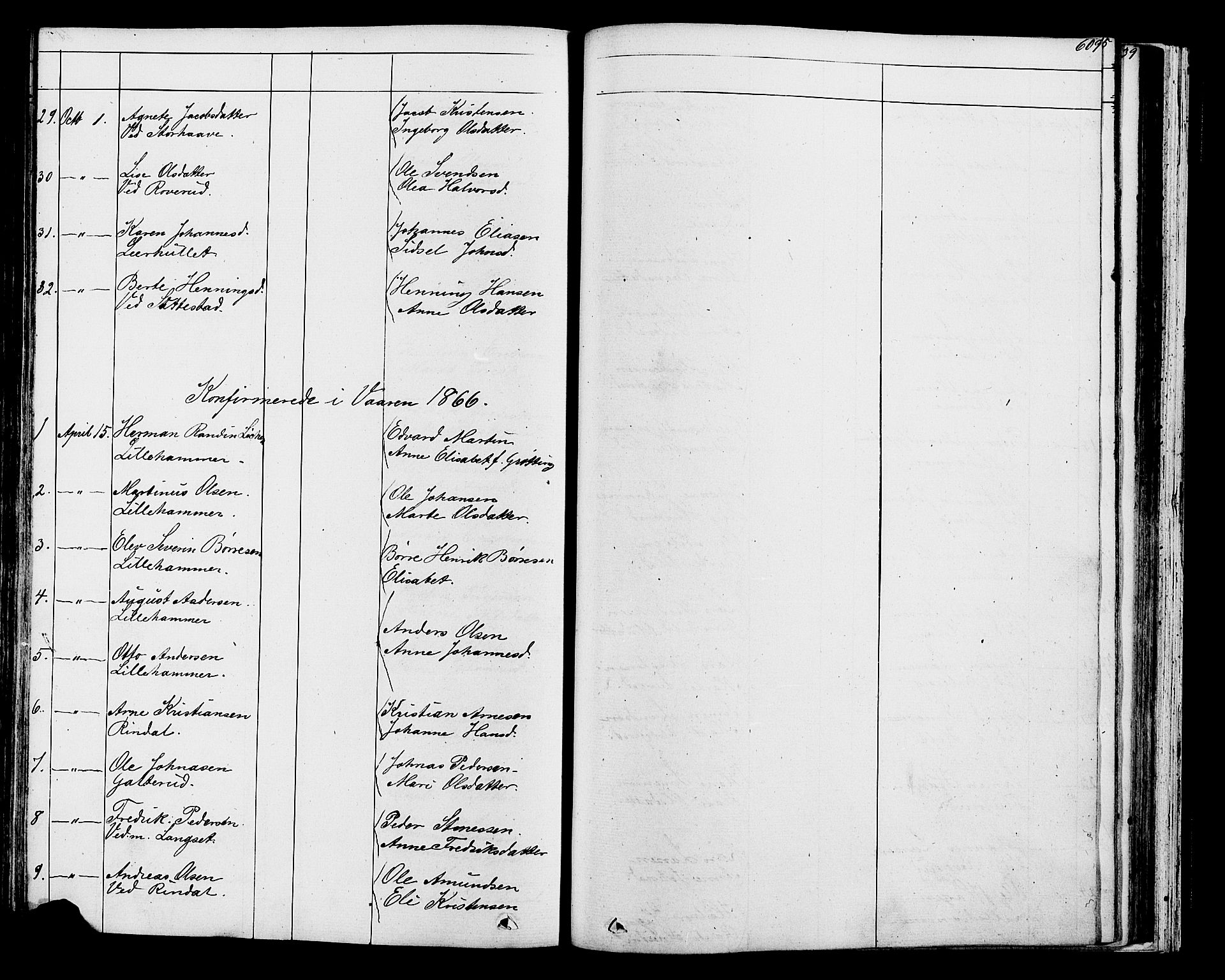 Fåberg prestekontor, SAH/PREST-086/H/Ha/Hab/L0007: Parish register (copy) no. 7, 1856-1891, p. 608-609