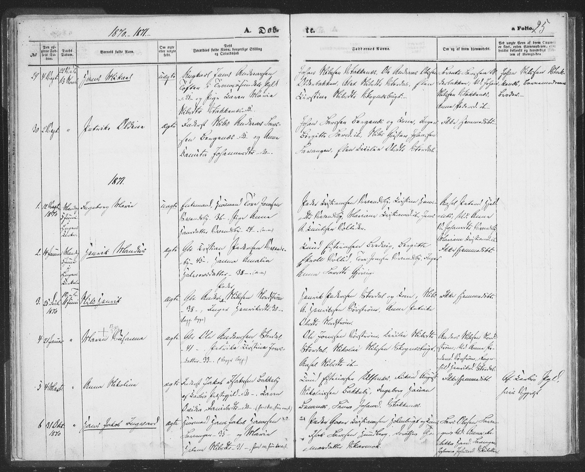 Lyngen sokneprestembete, AV/SATØ-S-1289/H/He/Hea/L0009kirke: Parish register (official) no. 9, 1864-1882, p. 25