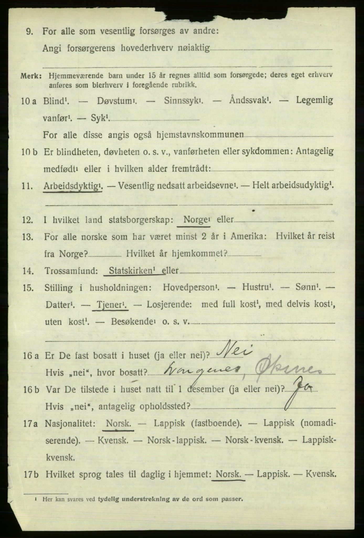 SATØ, 1920 census for Loppa, 1920, p. 3681