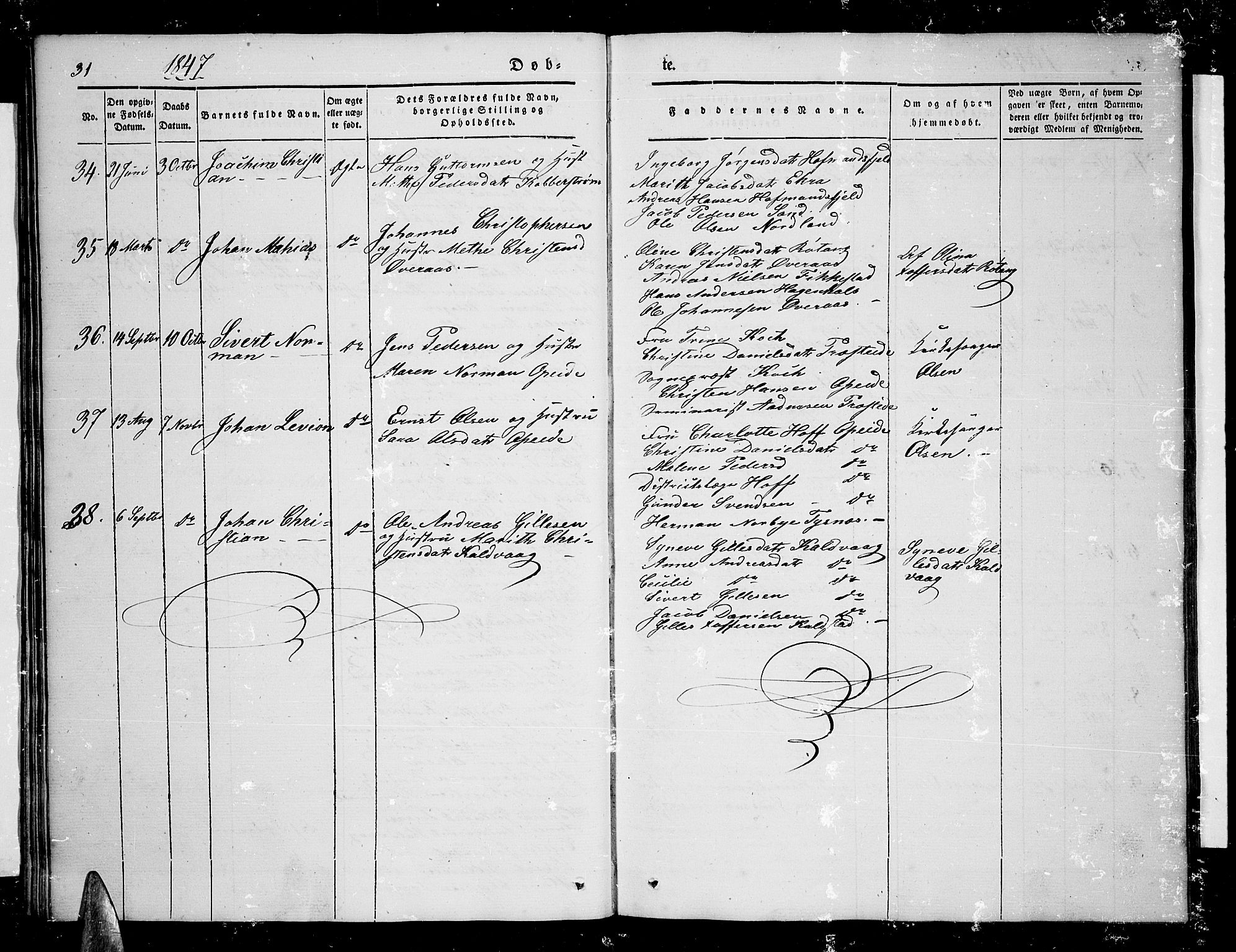 Ministerialprotokoller, klokkerbøker og fødselsregistre - Nordland, AV/SAT-A-1459/859/L0856: Parish register (copy) no. 859C02, 1843-1854, p. 31