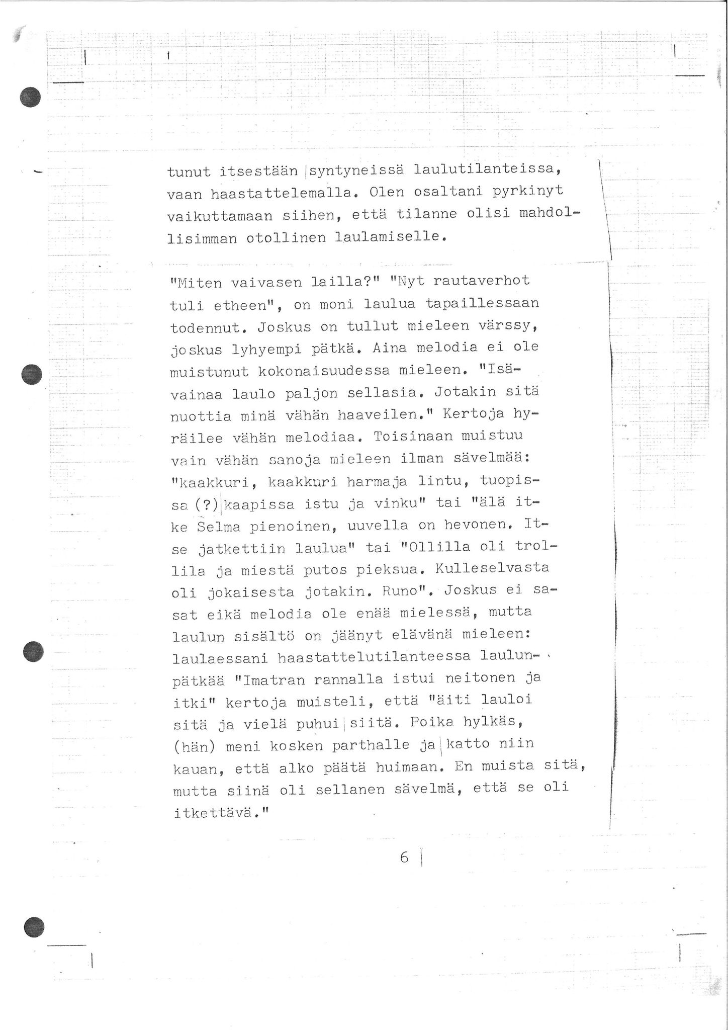 Vadsø museum - Ruija kvenmuseum, VAMU/A-0531/G/L0001/0001: Innsamling / Innsamling av kvenmusikk, 1987-1988, p. 129