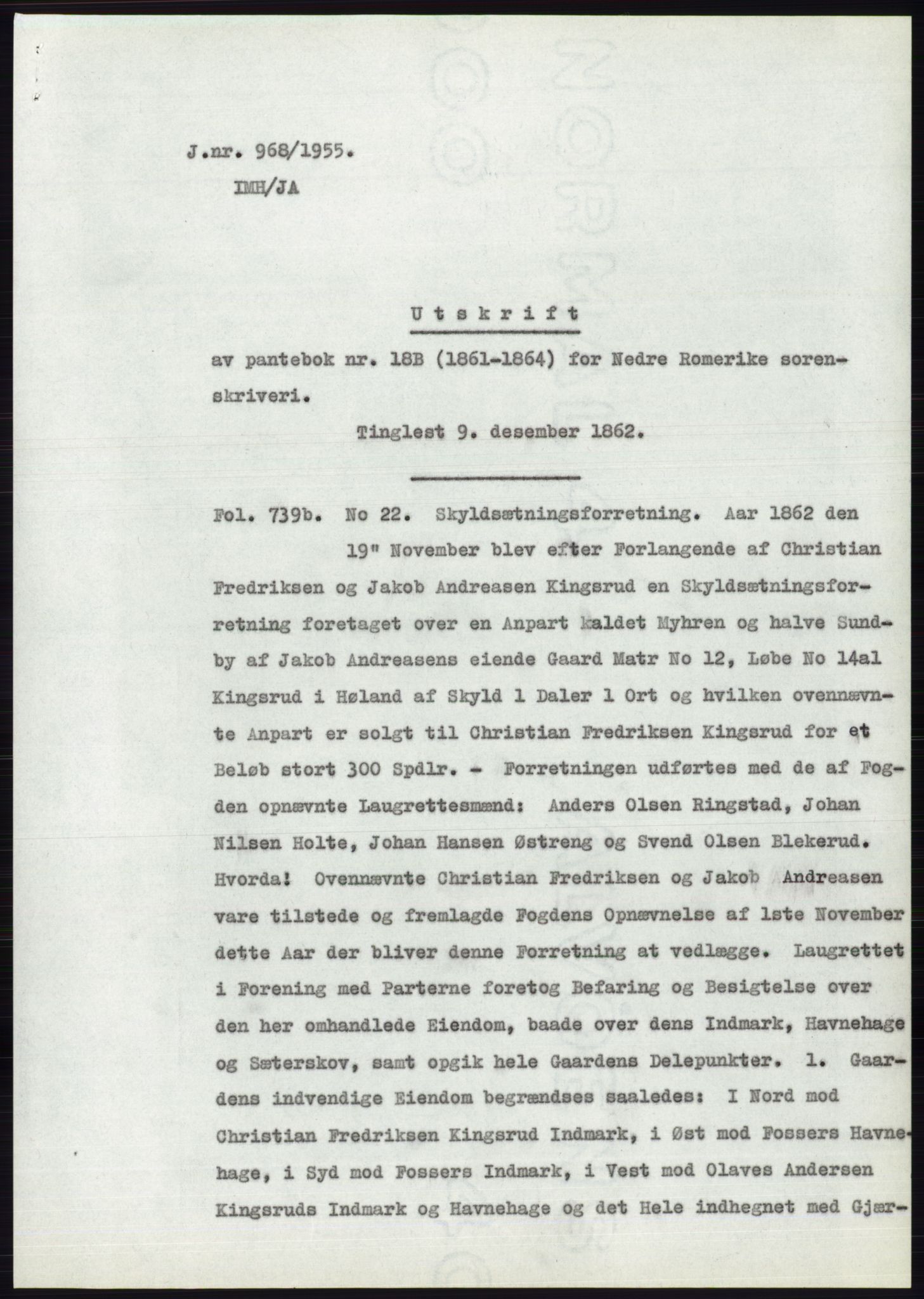 Statsarkivet i Oslo, SAO/A-10621/Z/Zd/L0003: Avskrifter, j.nr 714-1202/1955, 1955, p. 165