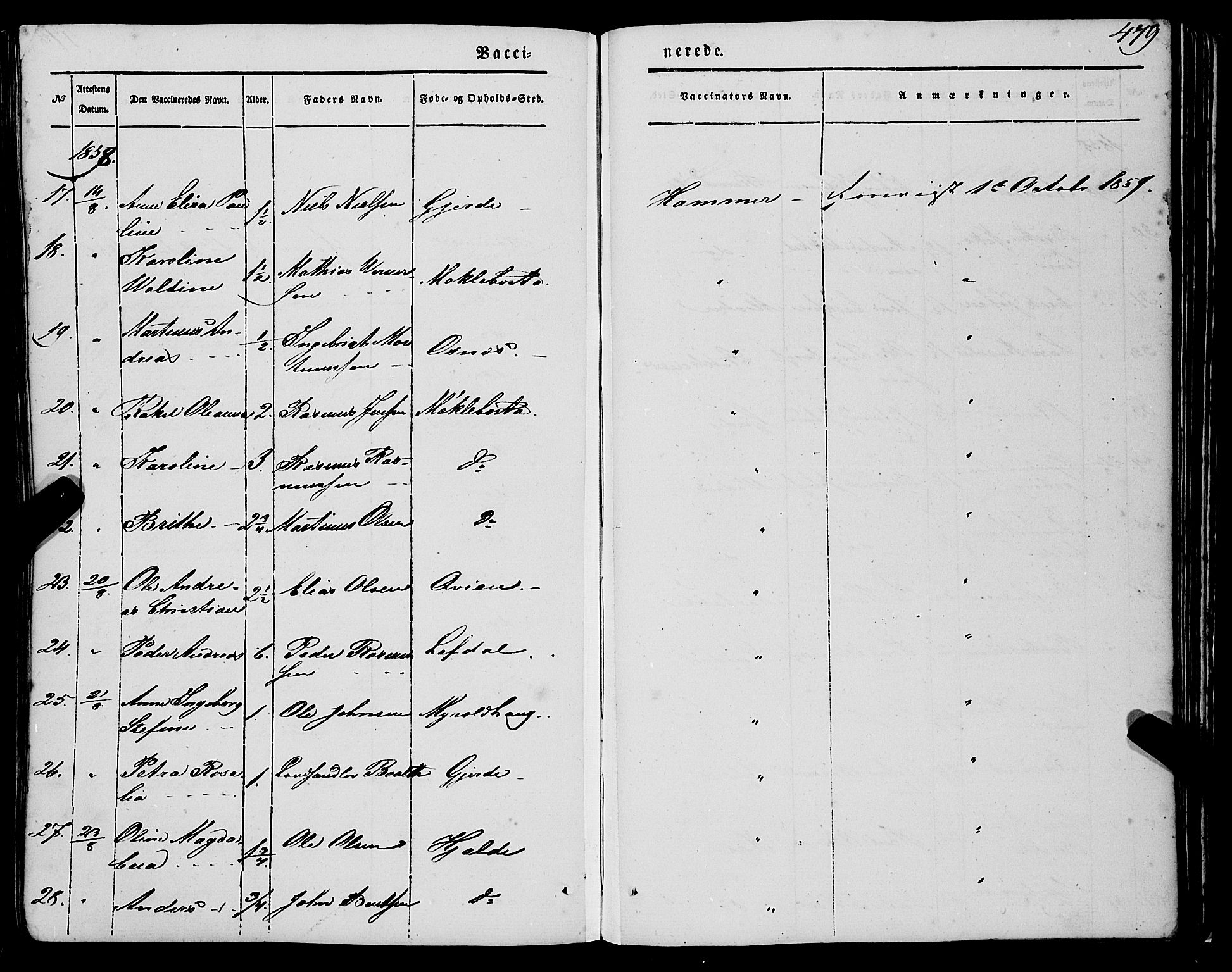 Eid sokneprestembete, AV/SAB-A-82301/H/Haa/Haaa/L0007: Parish register (official) no. A 7, 1844-1858, p. 479