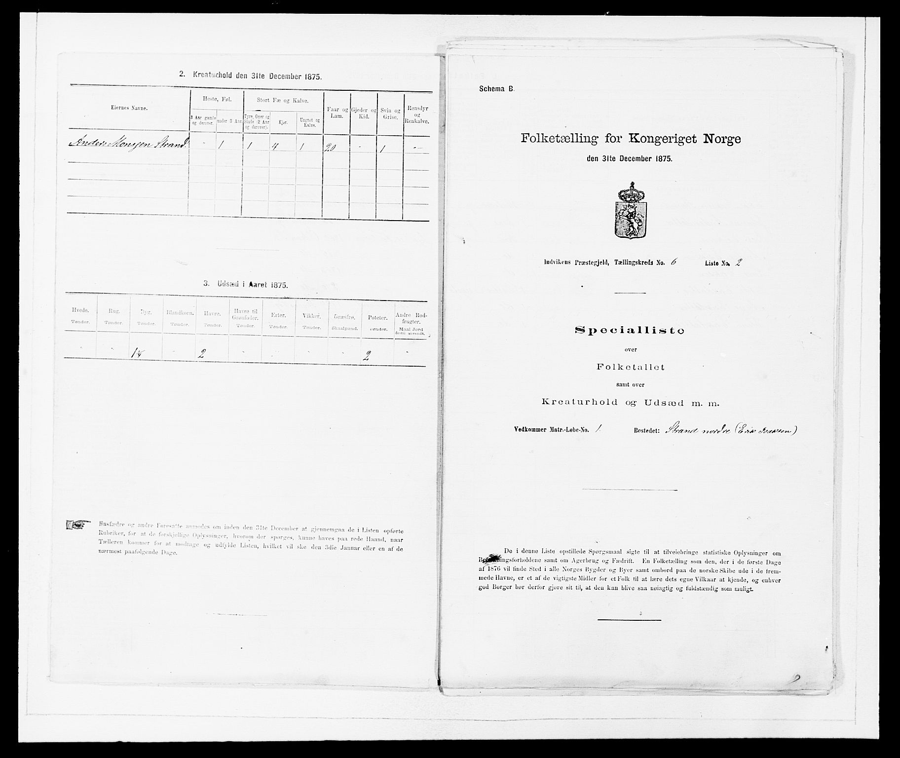 SAB, 1875 Census for 1447P Innvik, 1875, p. 616