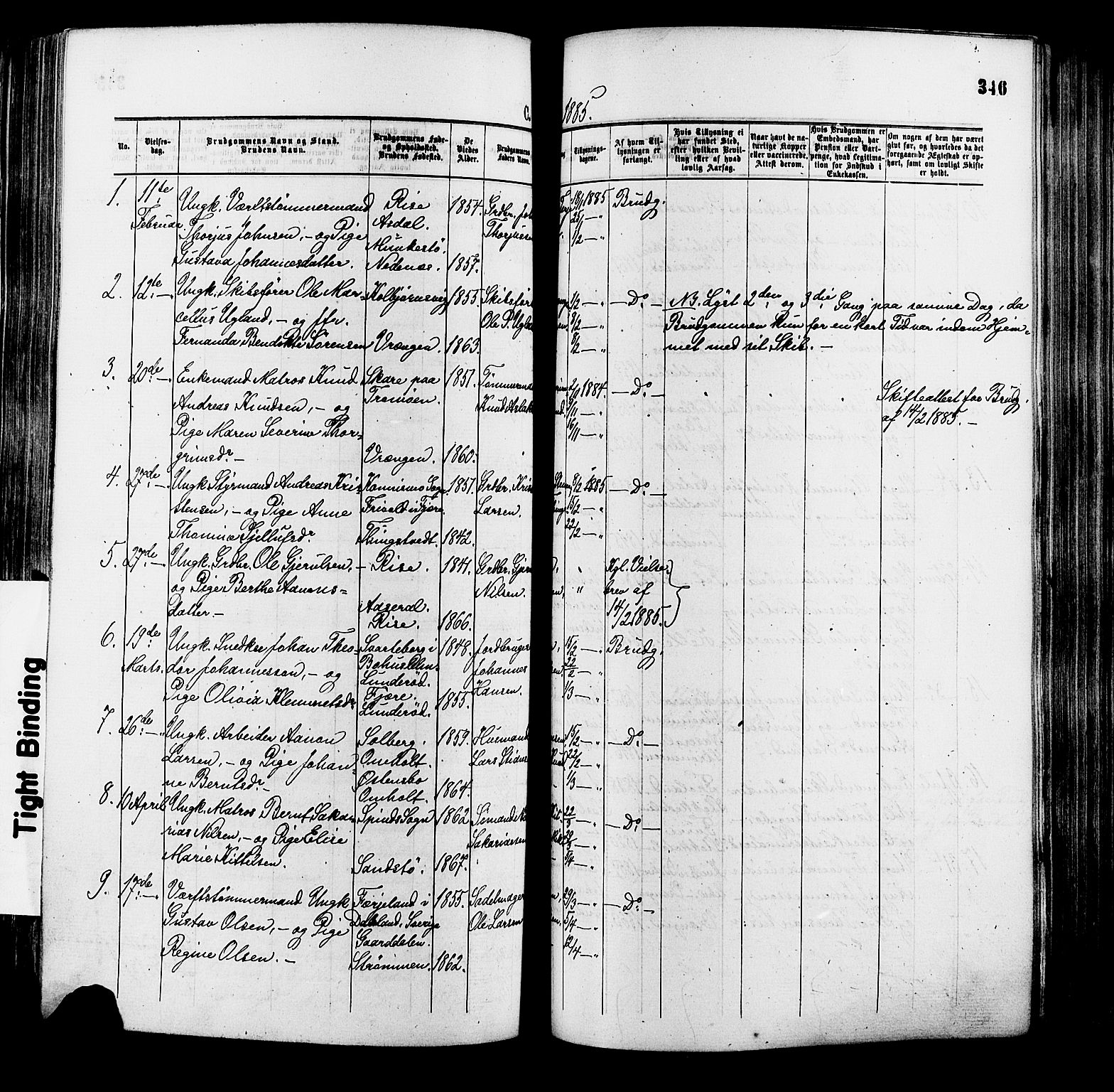 Øyestad sokneprestkontor, AV/SAK-1111-0049/F/Fa/L0016: Parish register (official) no. A 16, 1874-1886, p. 346