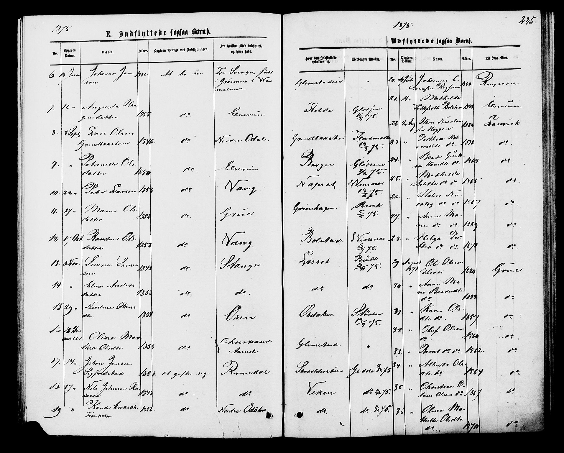 Åmot prestekontor, Hedmark, SAH/PREST-056/H/Ha/Haa/L0009: Parish register (official) no. 9, 1875-1883, p. 225
