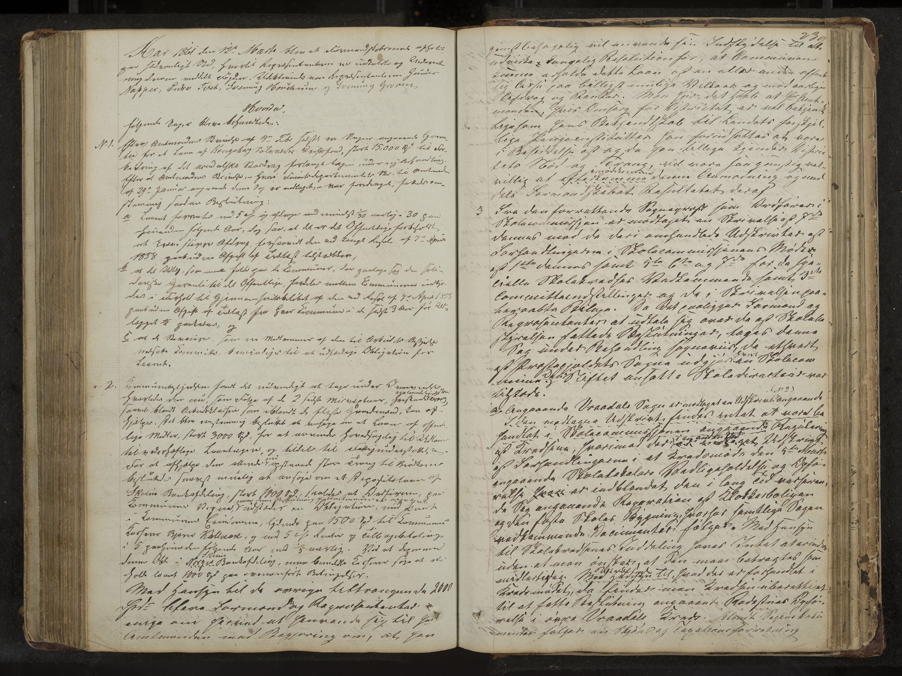 Kviteseid formannskap og sentraladministrasjon, IKAK/0829021/A/Aa/L0001: Møtebok med register, 1837-1866, p. 239