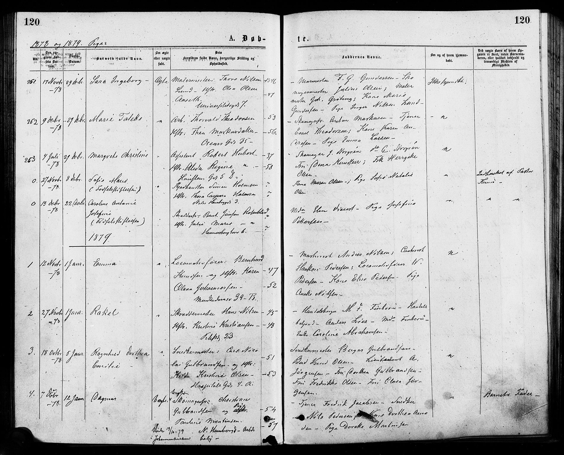 Trefoldighet prestekontor Kirkebøker, SAO/A-10882/F/Fa/L0004: Parish register (official) no. I 4, 1876-1880, p. 120