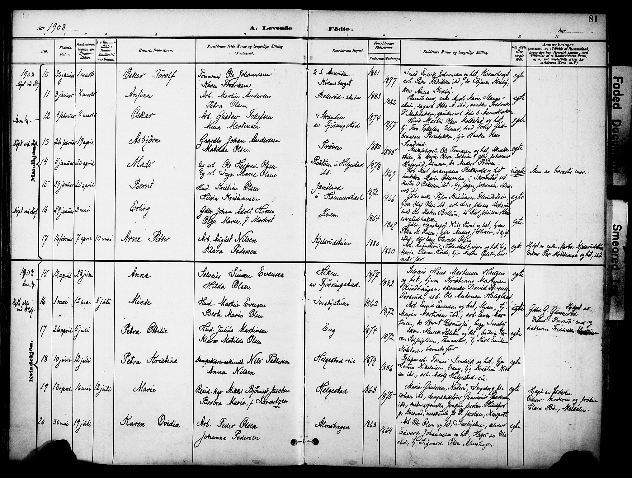 Østre Toten prestekontor, AV/SAH-PREST-104/H/Ha/Haa/L0009: Parish register (official) no. 9, 1897-1913, p. 81