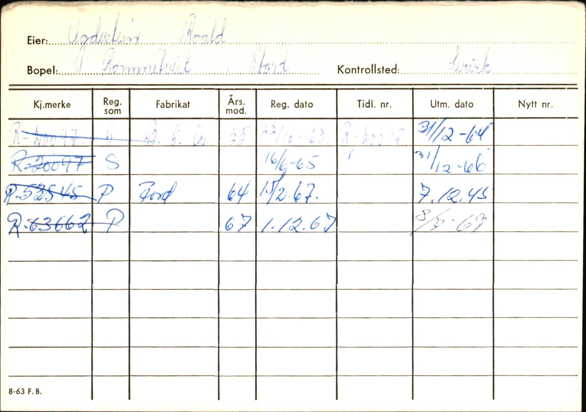 Statens vegvesen, Hordaland vegkontor, AV/SAB-A-5201/2/Ha/L0001: R-eierkort A, 1920-1971, p. 160