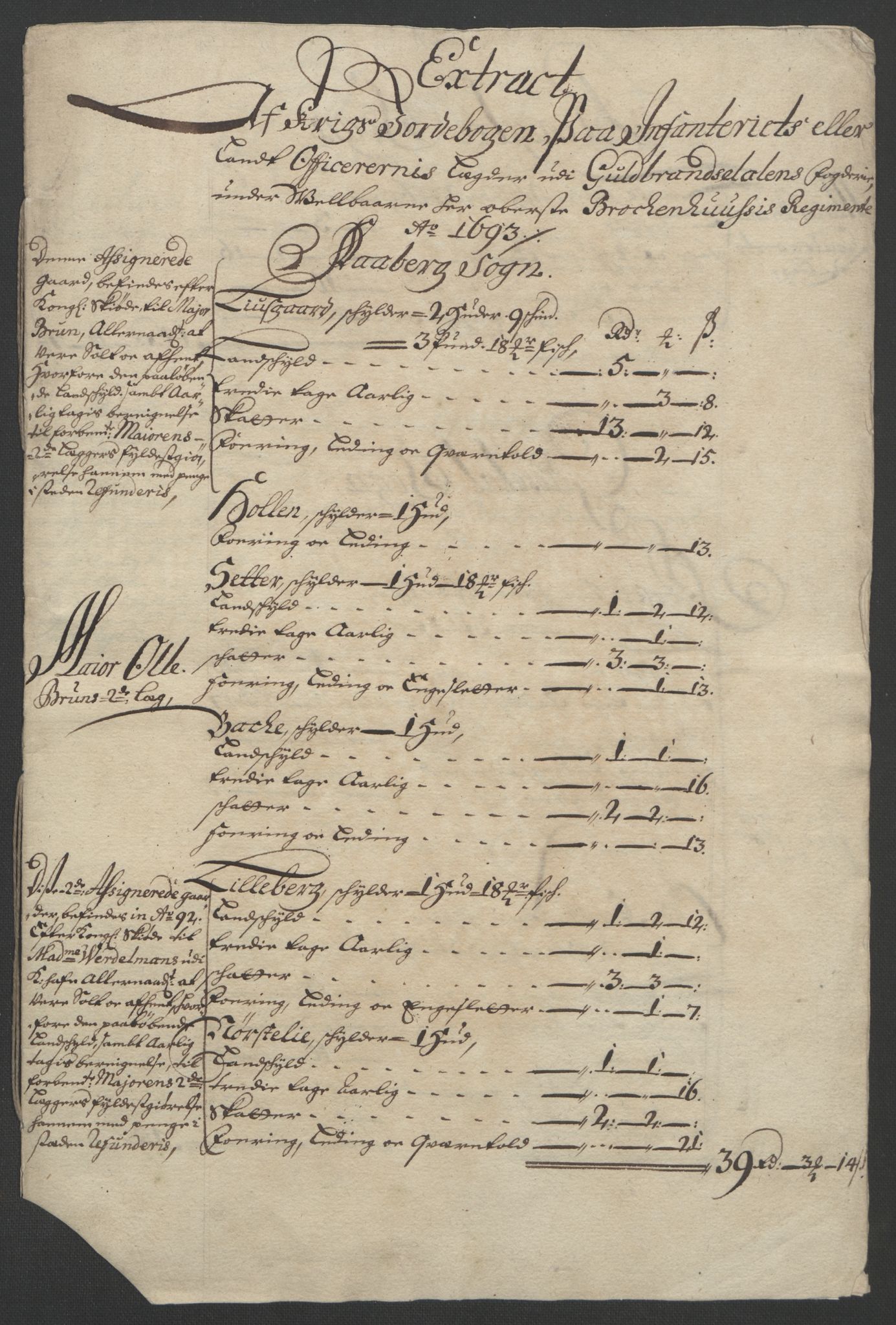 Rentekammeret inntil 1814, Reviderte regnskaper, Fogderegnskap, RA/EA-4092/R17/L1167: Fogderegnskap Gudbrandsdal, 1693, p. 341