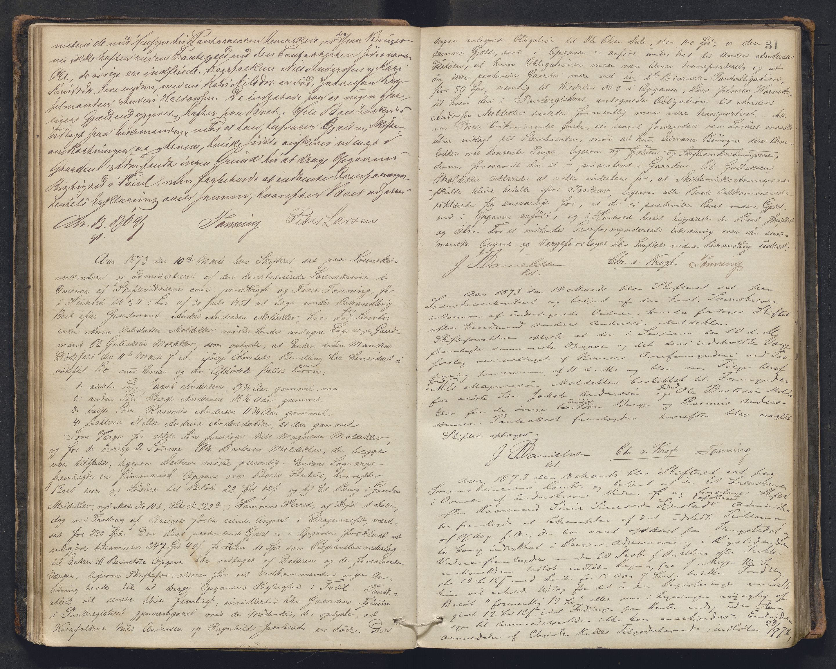 Nordhordland sorenskrivar, AV/SAB-A-2901/1/H/Hc/L0002: Skifteforhandlingsprotokollar, 1871-1878, p. 31