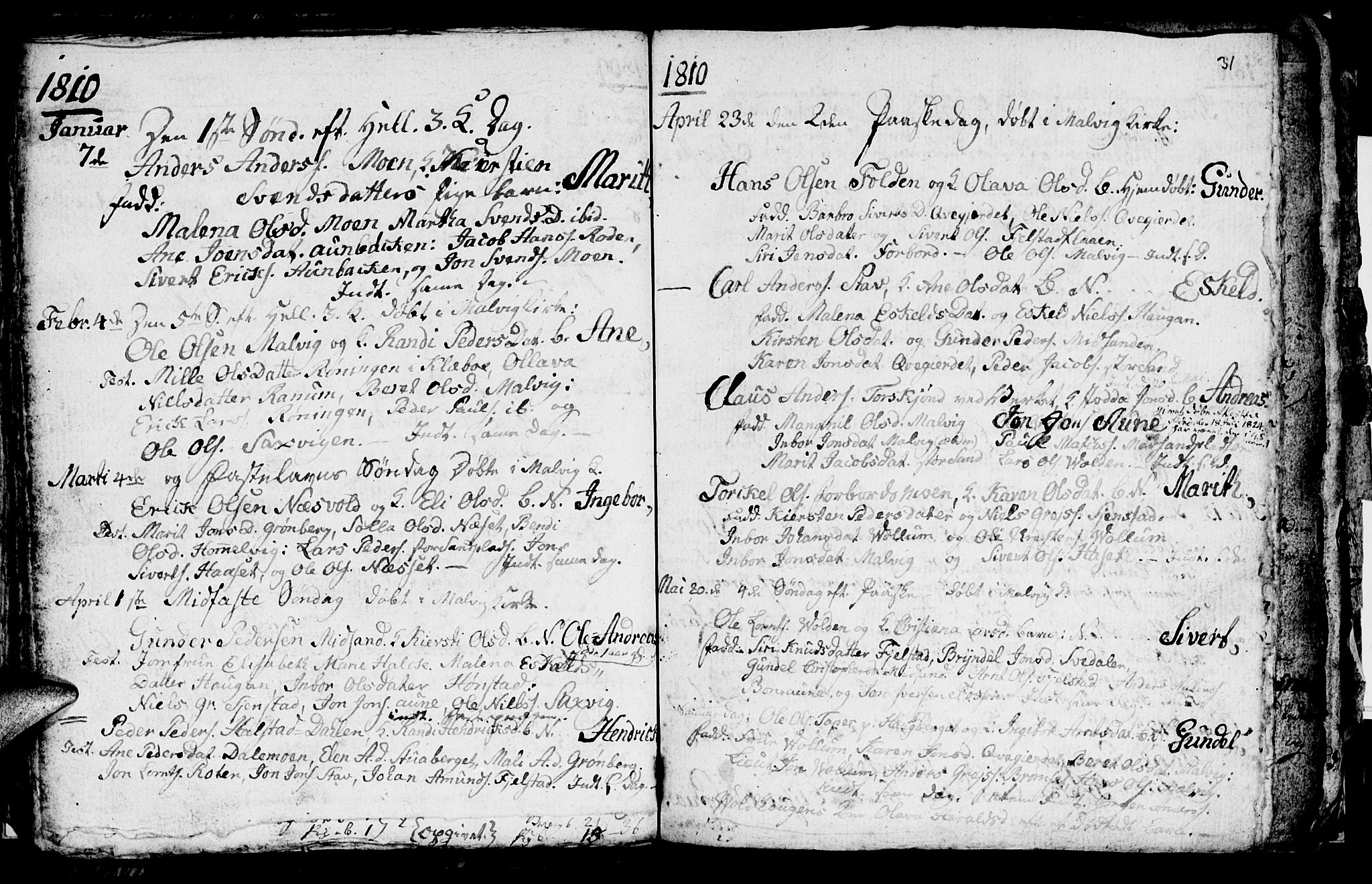 Ministerialprotokoller, klokkerbøker og fødselsregistre - Sør-Trøndelag, SAT/A-1456/616/L0419: Parish register (copy) no. 616C02, 1797-1816, p. 31