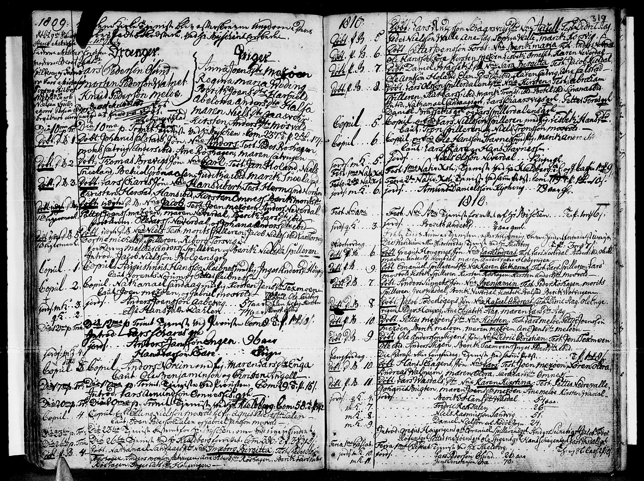 Ministerialprotokoller, klokkerbøker og fødselsregistre - Nordland, SAT/A-1459/841/L0591: Parish register (official) no. 841A03 /2, 1777-1819, p. 309-310