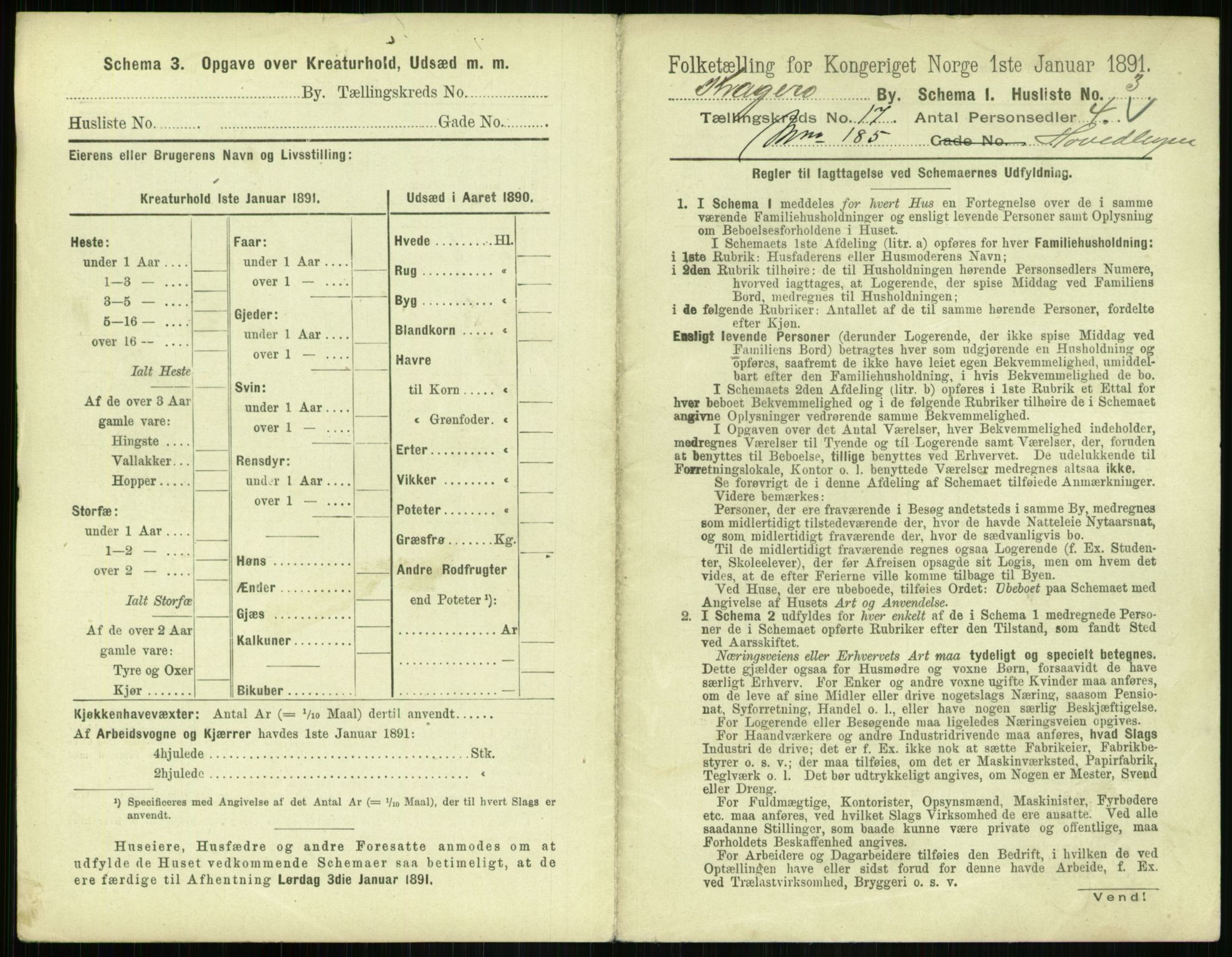 RA, 1891 census for 0801 Kragerø, 1891, p. 742