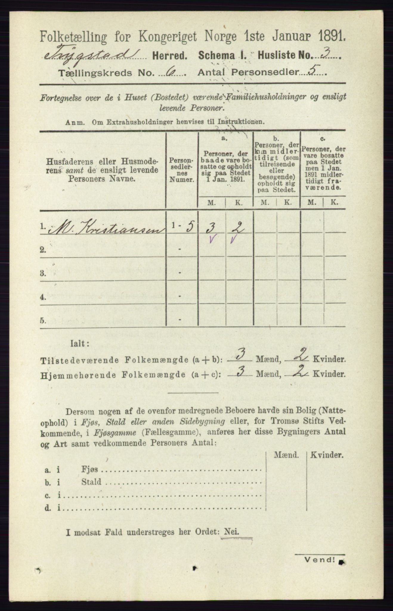 RA, 1891 Census for 0122 Trøgstad, 1891, p. 2426