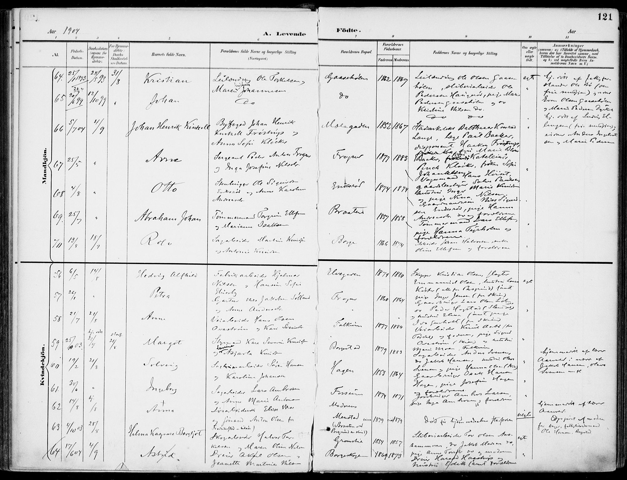 Gjerpen kirkebøker, AV/SAKO-A-265/F/Fa/L0011: Parish register (official) no. I 11, 1896-1904, p. 121