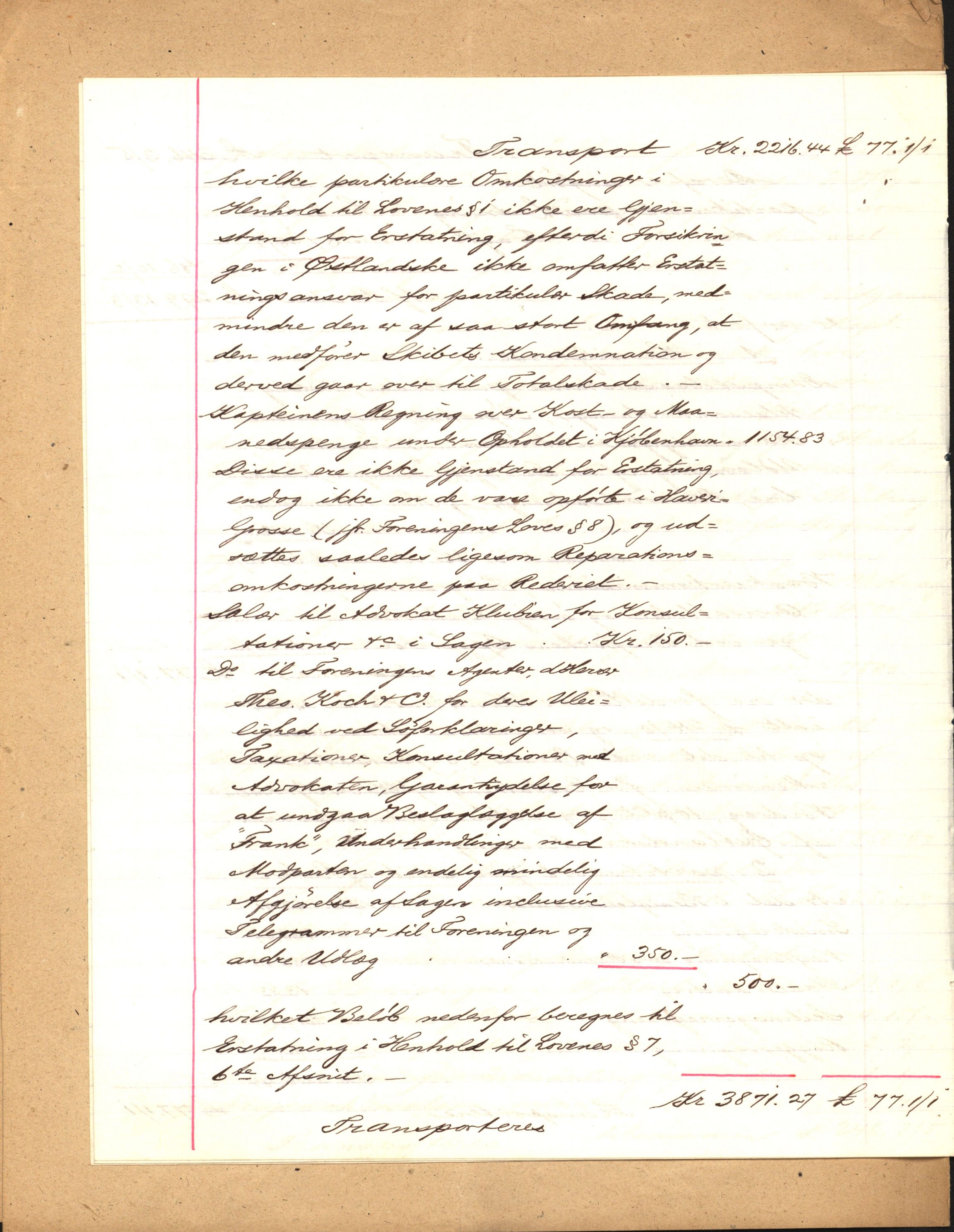 Pa 63 - Østlandske skibsassuranceforening, VEMU/A-1079/G/Ga/L0014/0004: Havaridokumenter / Bertrand, Frigga, Frank, Nordafjeld, 1881, p. 109