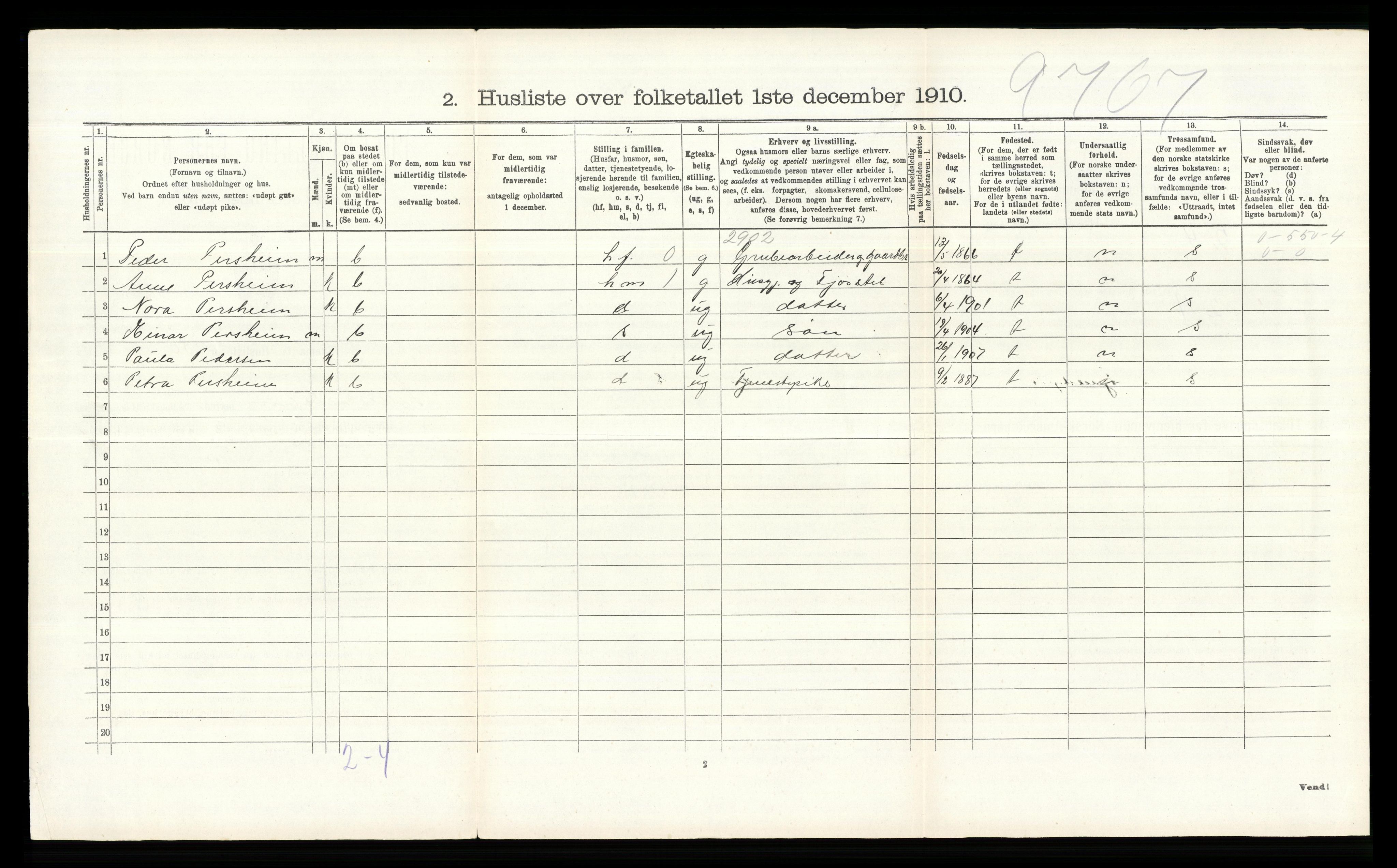 RA, 1910 census for Lille Elvedalen, 1910, p. 438