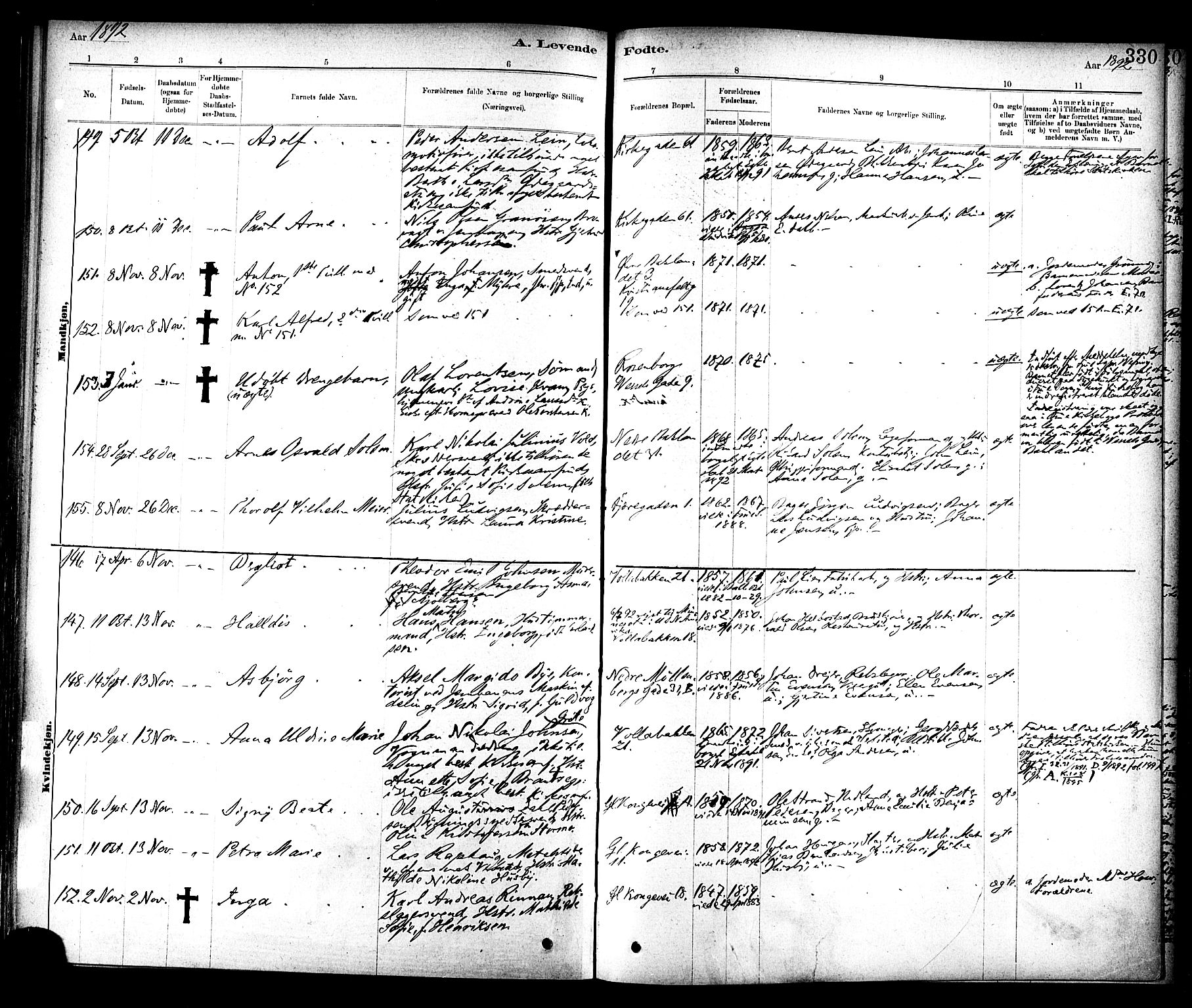 Ministerialprotokoller, klokkerbøker og fødselsregistre - Sør-Trøndelag, AV/SAT-A-1456/604/L0188: Parish register (official) no. 604A09, 1878-1892, p. 330