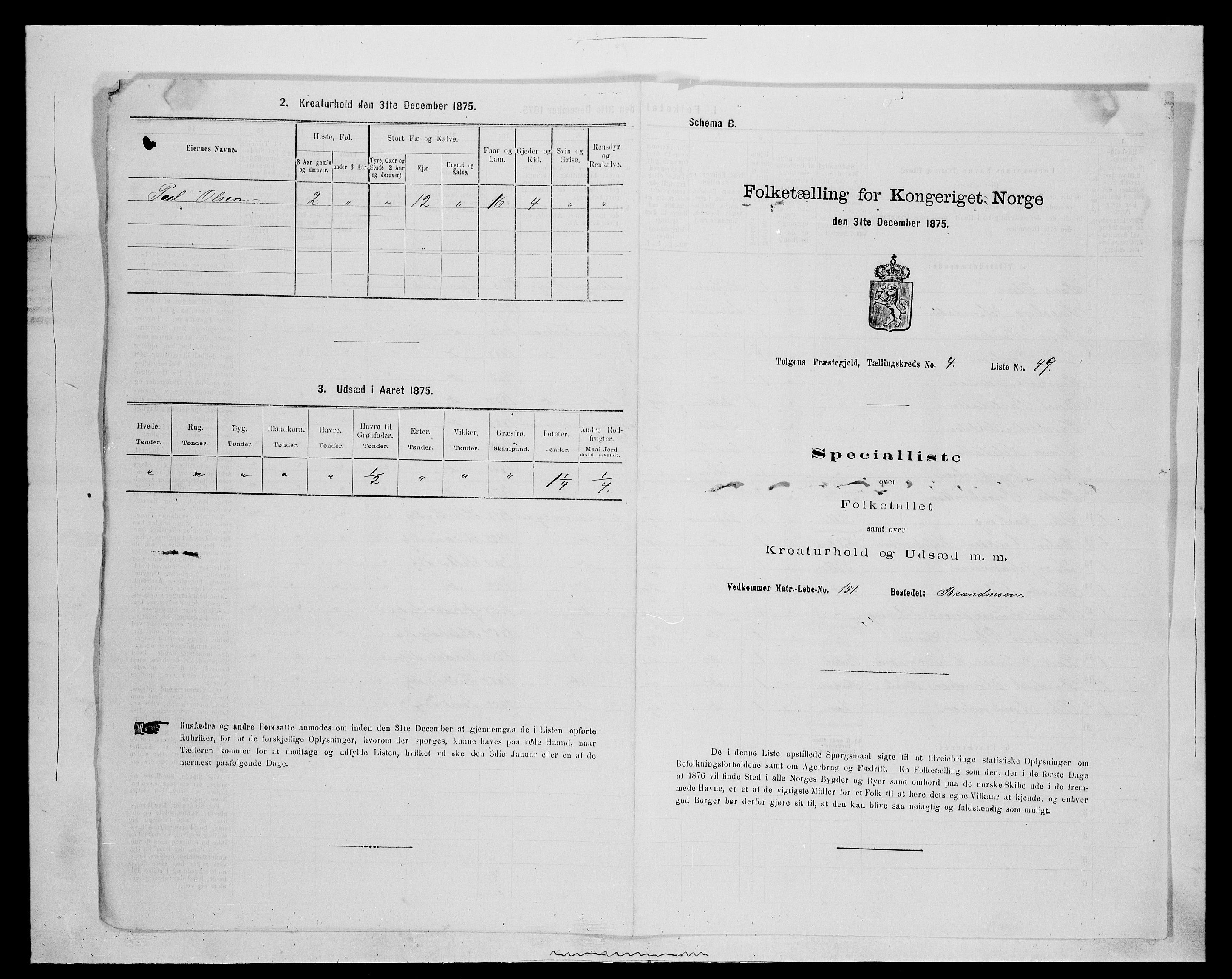 SAH, 1875 census for 0436P Tolga, 1875, p. 576