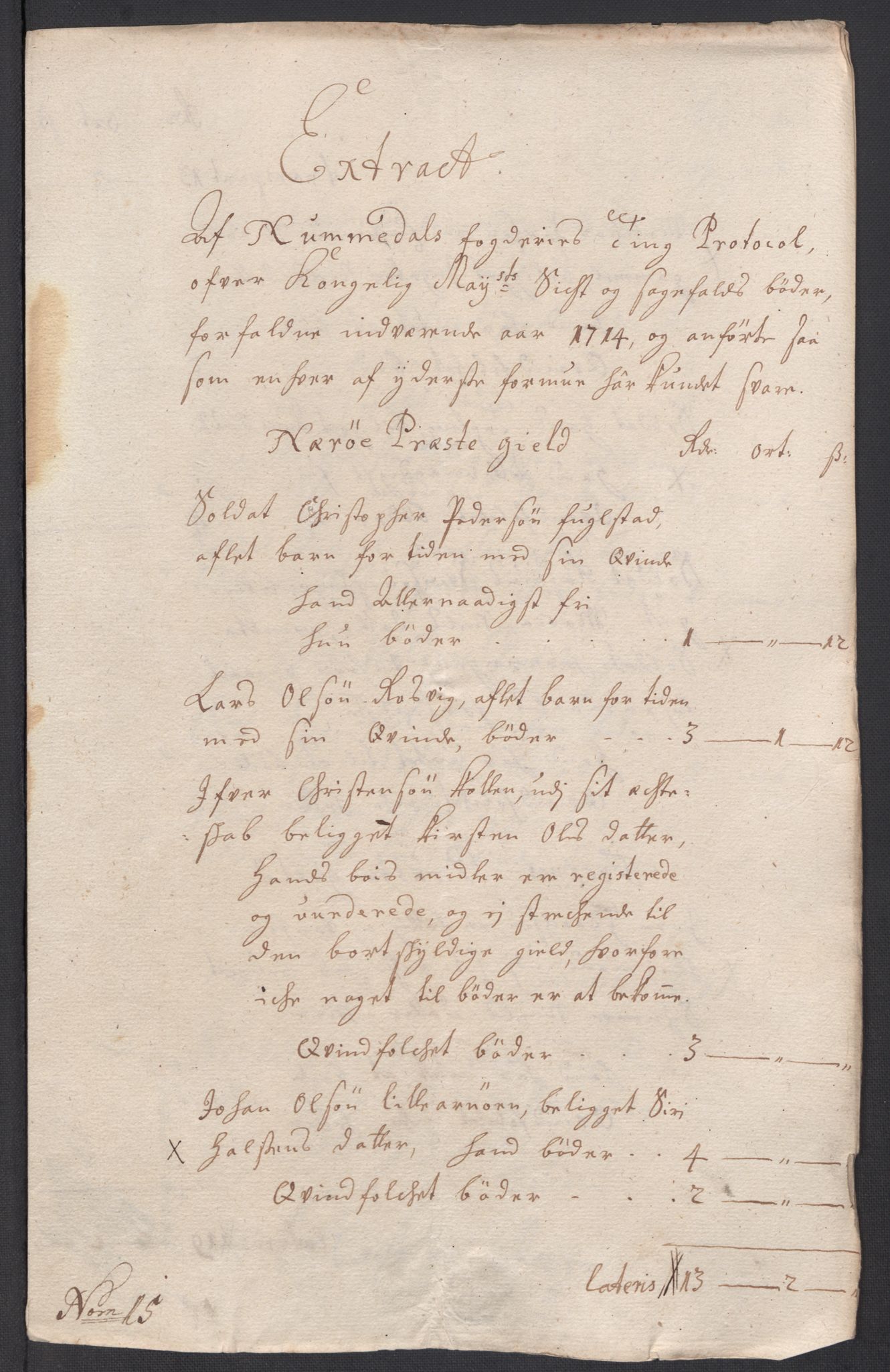 Rentekammeret inntil 1814, Reviderte regnskaper, Fogderegnskap, RA/EA-4092/R64/L4435: Fogderegnskap Namdal, 1714, p. 158