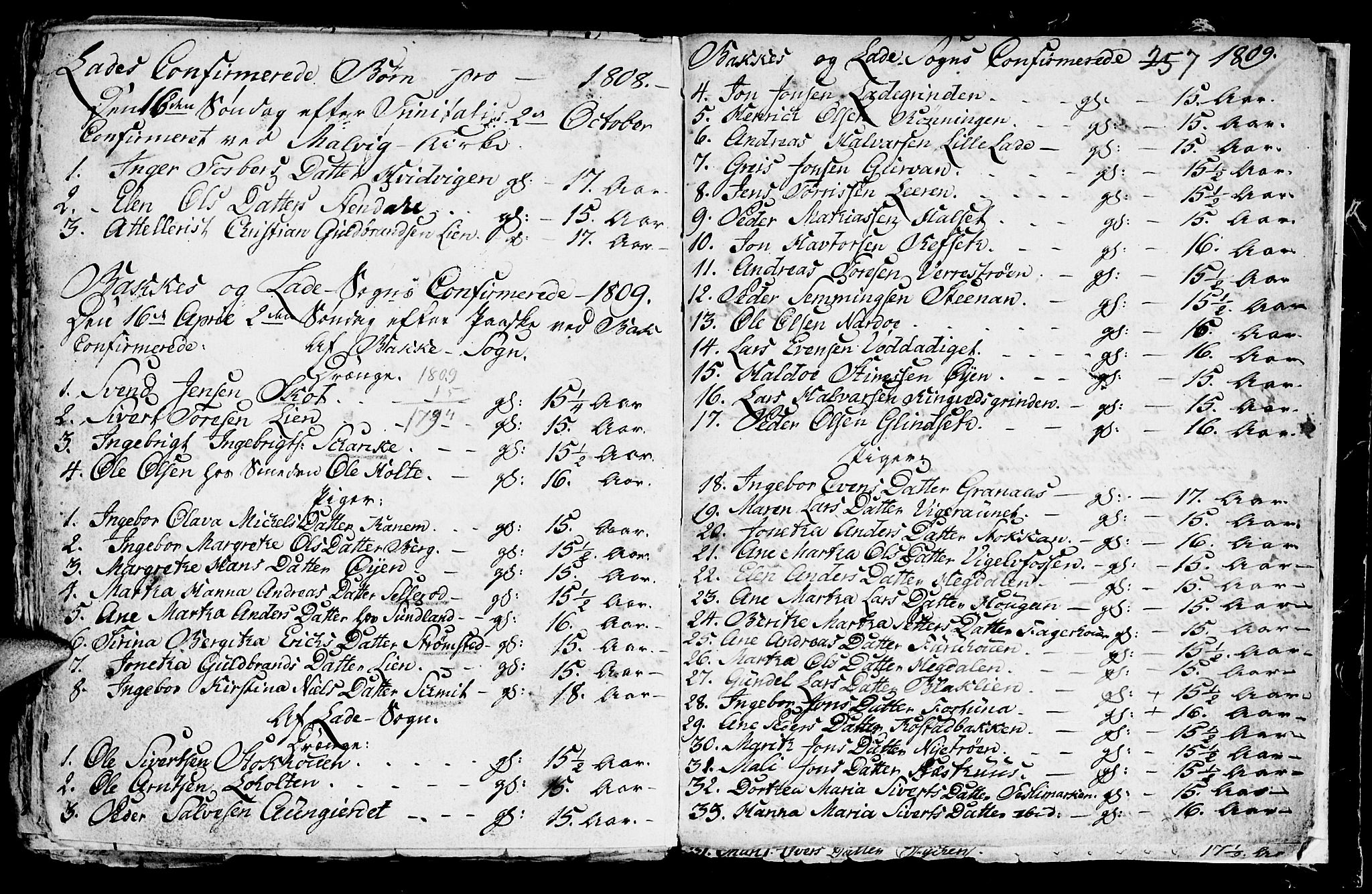 Ministerialprotokoller, klokkerbøker og fødselsregistre - Sør-Trøndelag, SAT/A-1456/604/L0218: Parish register (copy) no. 604C01, 1754-1819, p. 257