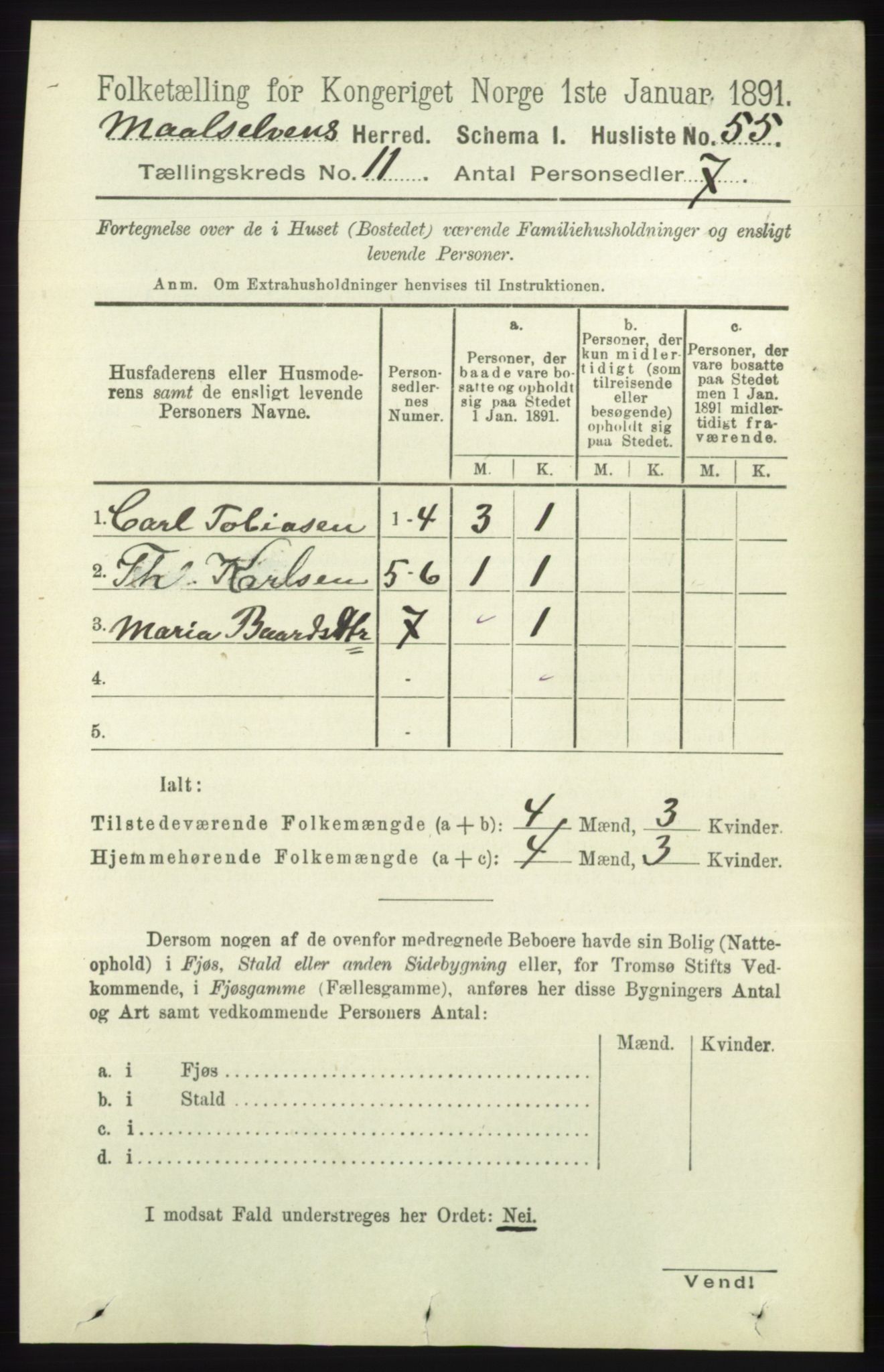 RA, 1891 census for 1924 Målselv, 1891, p. 3246