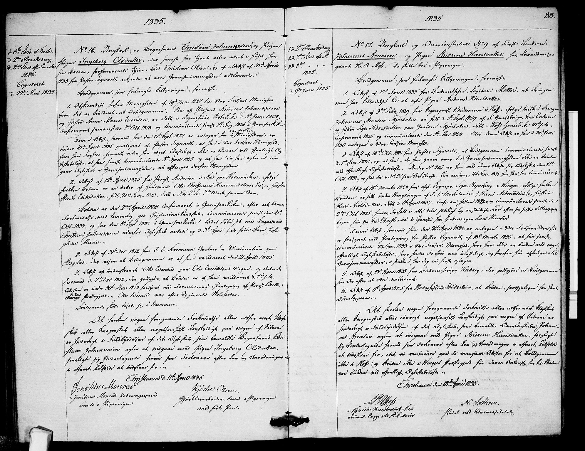 Garnisonsmenigheten Kirkebøker, AV/SAO-A-10846/H/Ha/L0002: Banns register no. I 2, 1829-1835, p. 88