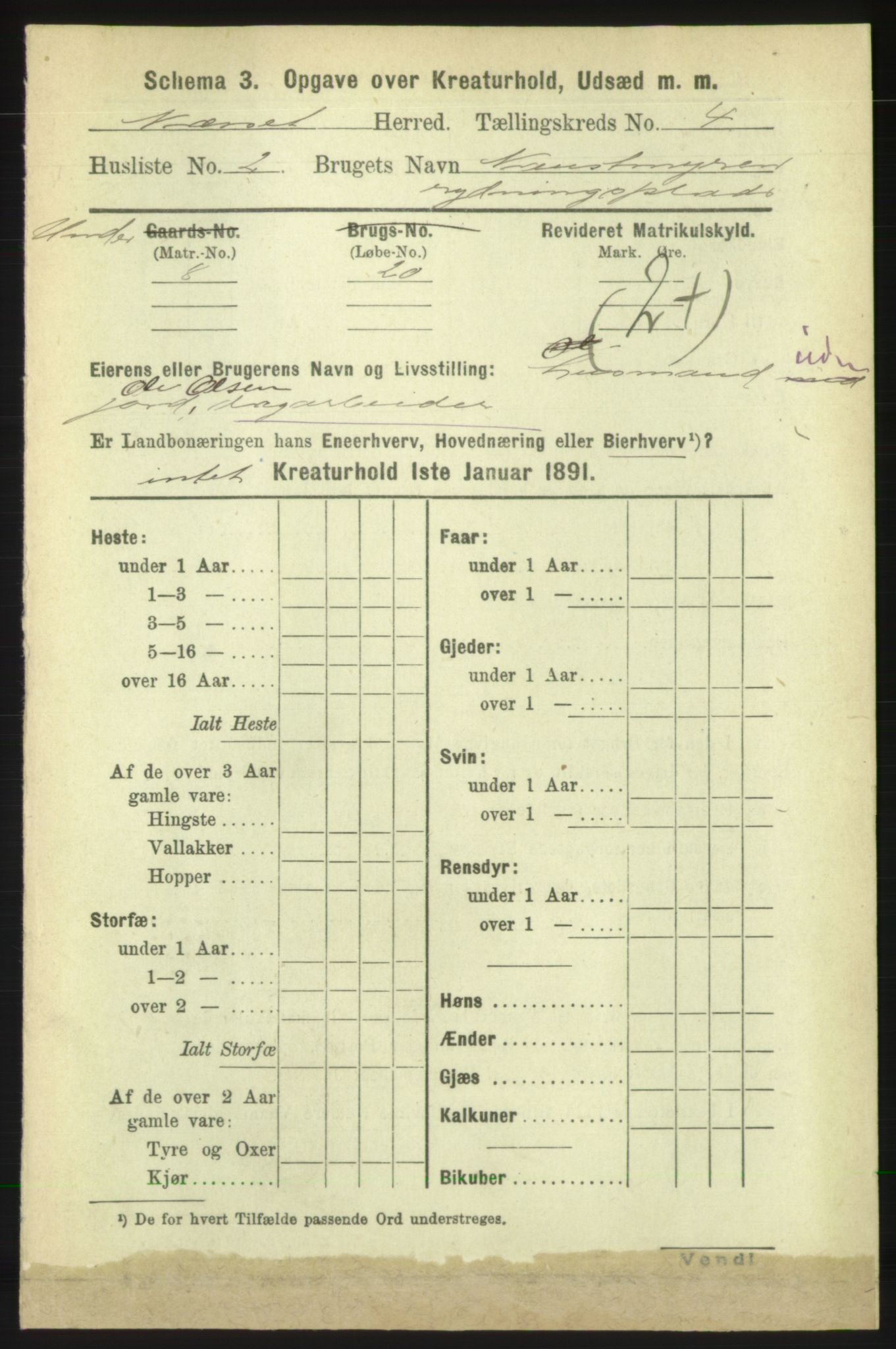 RA, 1891 census for 1543 Nesset, 1891, p. 2549