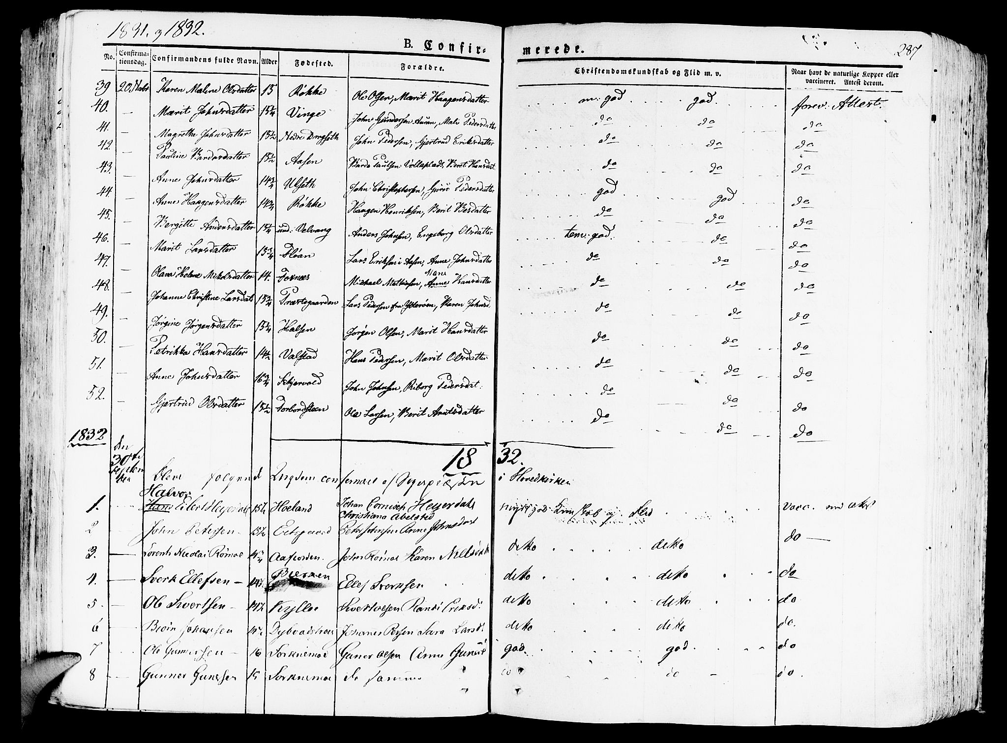 Ministerialprotokoller, klokkerbøker og fødselsregistre - Nord-Trøndelag, SAT/A-1458/709/L0070: Parish register (official) no. 709A10, 1820-1832, p. 287