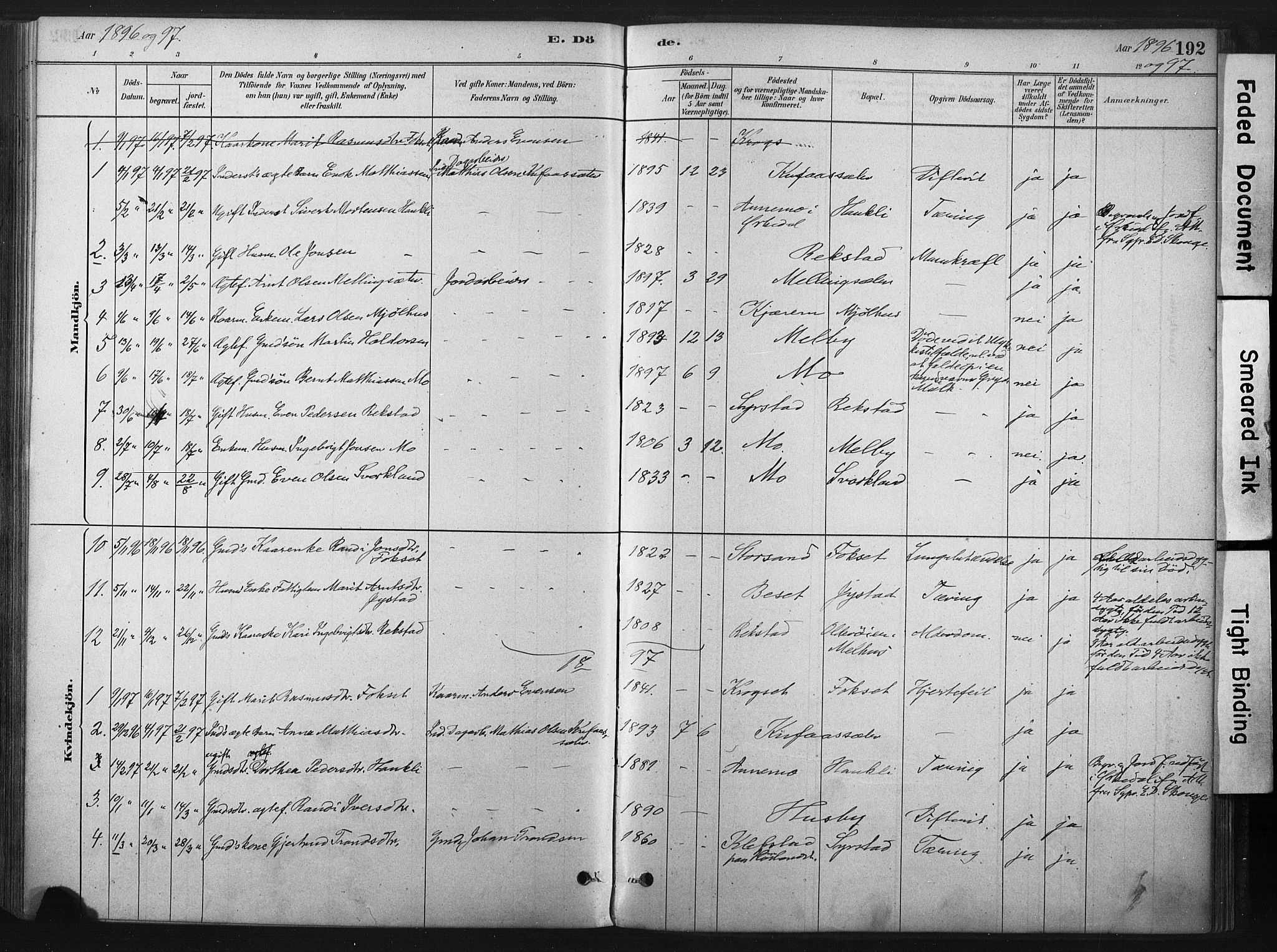Ministerialprotokoller, klokkerbøker og fødselsregistre - Sør-Trøndelag, SAT/A-1456/667/L0795: Parish register (official) no. 667A03, 1879-1907, p. 192
