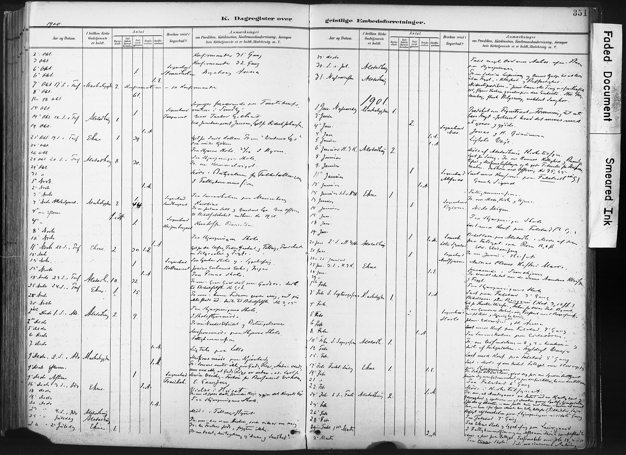 Ministerialprotokoller, klokkerbøker og fødselsregistre - Nord-Trøndelag, SAT/A-1458/717/L0162: Parish register (official) no. 717A12, 1898-1923, p. 351