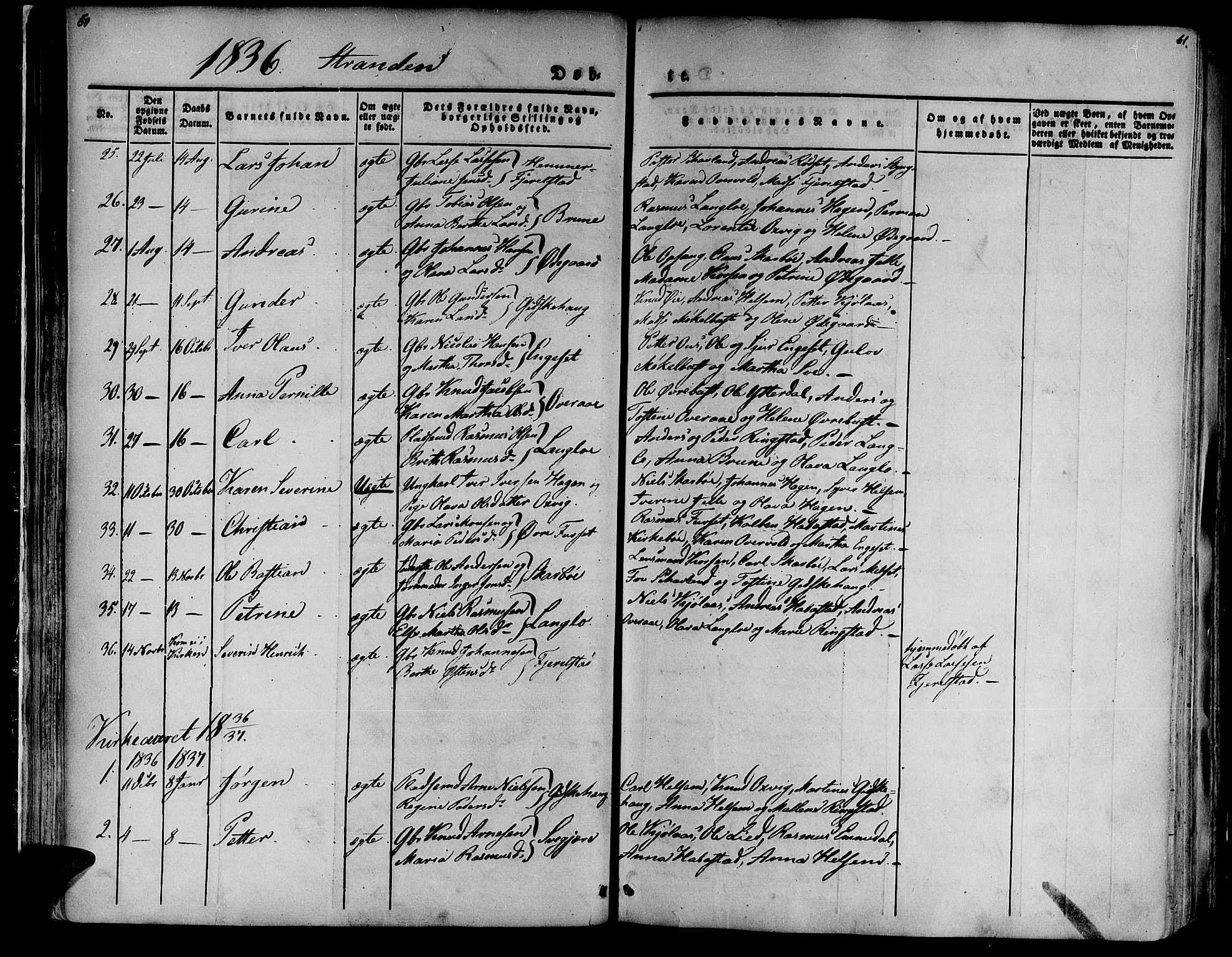 Ministerialprotokoller, klokkerbøker og fødselsregistre - Møre og Romsdal, SAT/A-1454/520/L0274: Parish register (official) no. 520A04, 1827-1864, p. 60-61