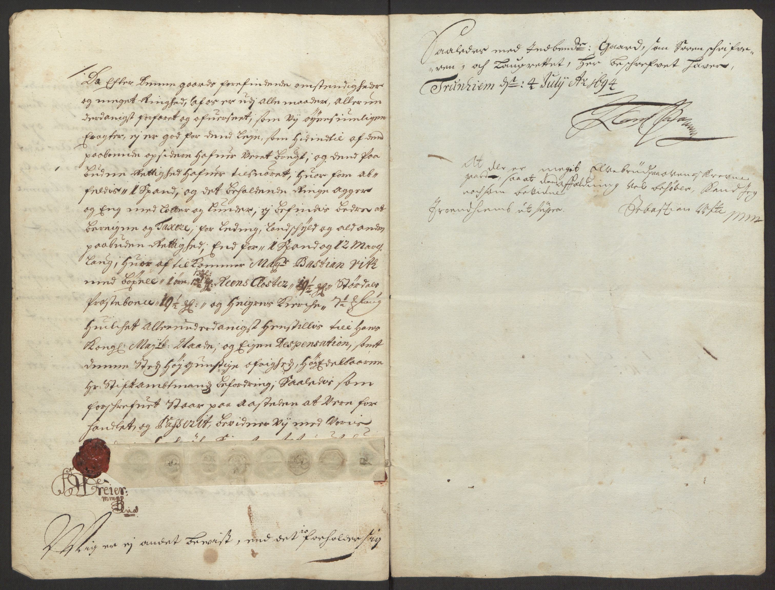 Rentekammeret inntil 1814, Reviderte regnskaper, Fogderegnskap, AV/RA-EA-4092/R62/L4187: Fogderegnskap Stjørdal og Verdal, 1695, p. 152