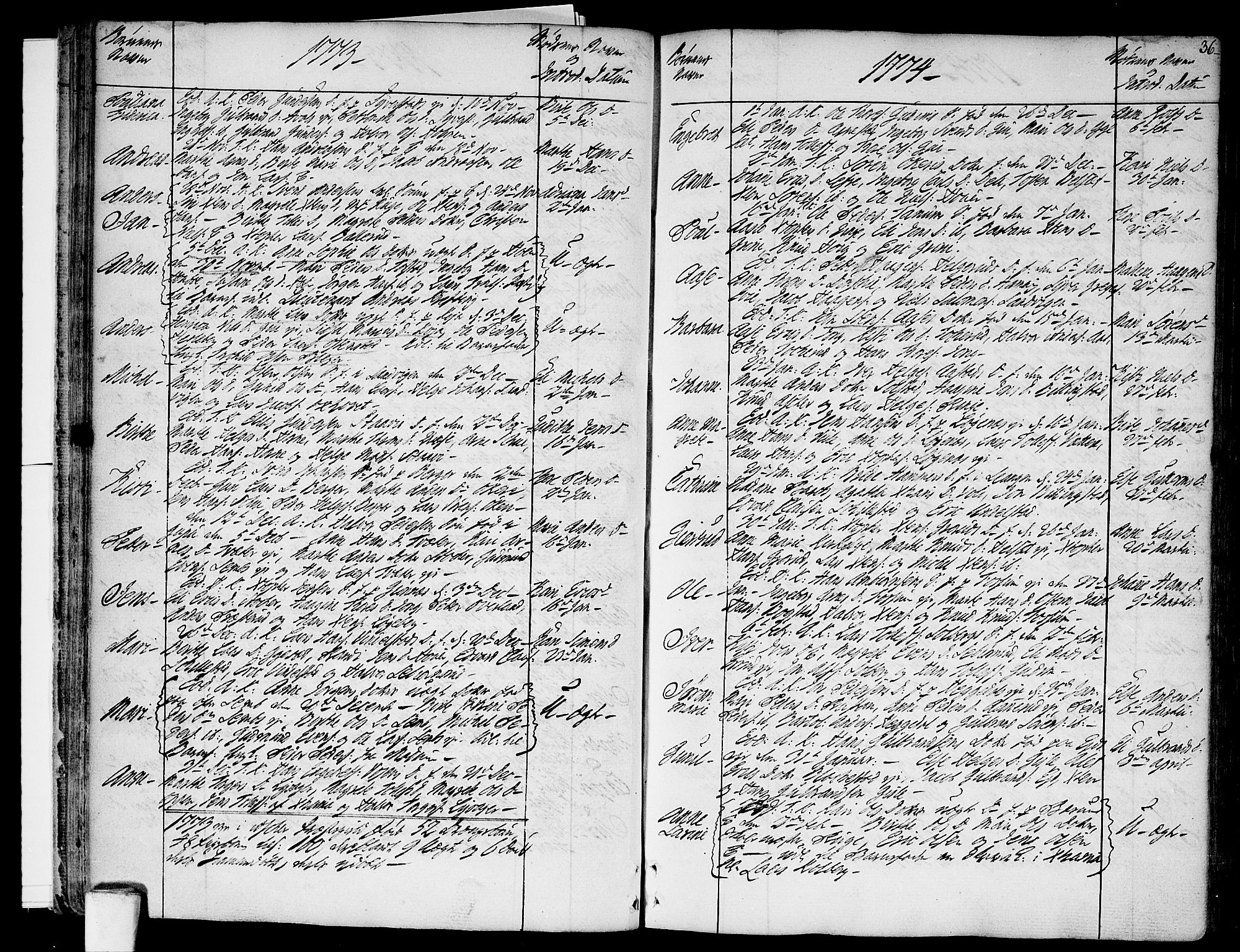 Asker prestekontor Kirkebøker, SAO/A-10256a/F/Fa/L0003: Parish register (official) no. I 3, 1767-1807, p. 36
