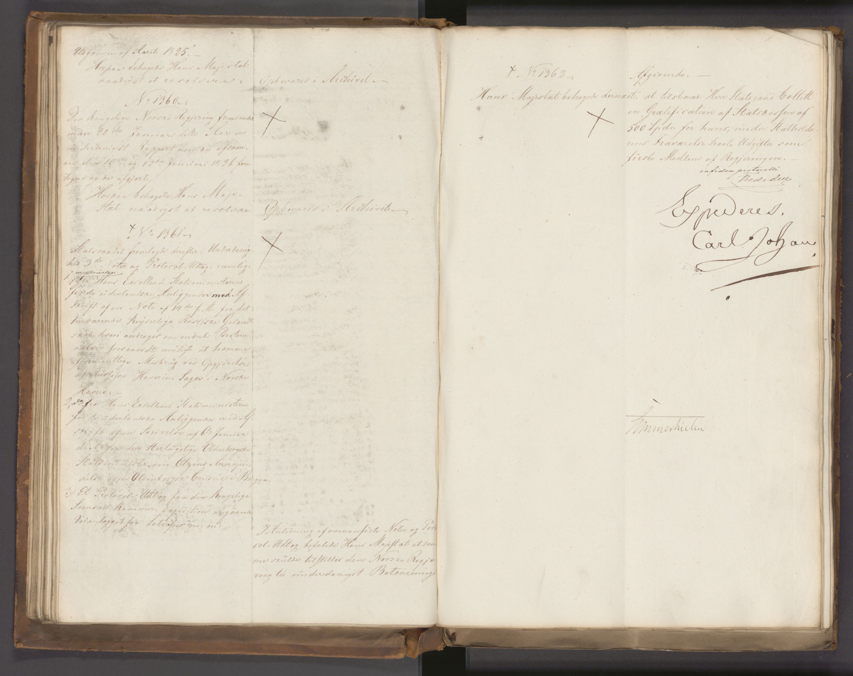 Statsrådssekretariatet, AV/RA-S-1001/A/Ab/L0022: Kgl. res. nr. 1210-1721, 1. halvår, 1826